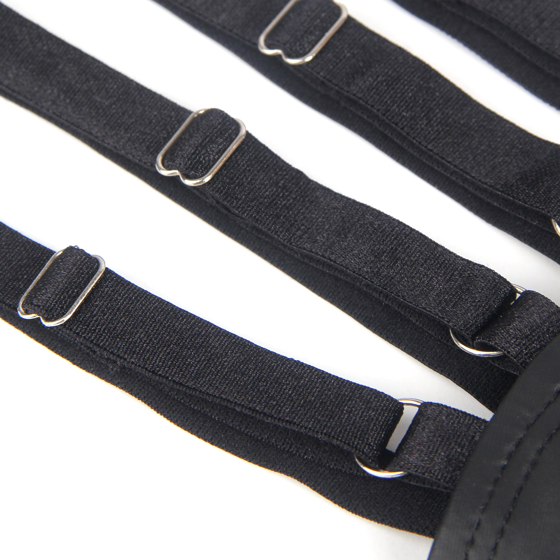 Black Sexy PU Leather Adjustable Elastic Bands Men Thong