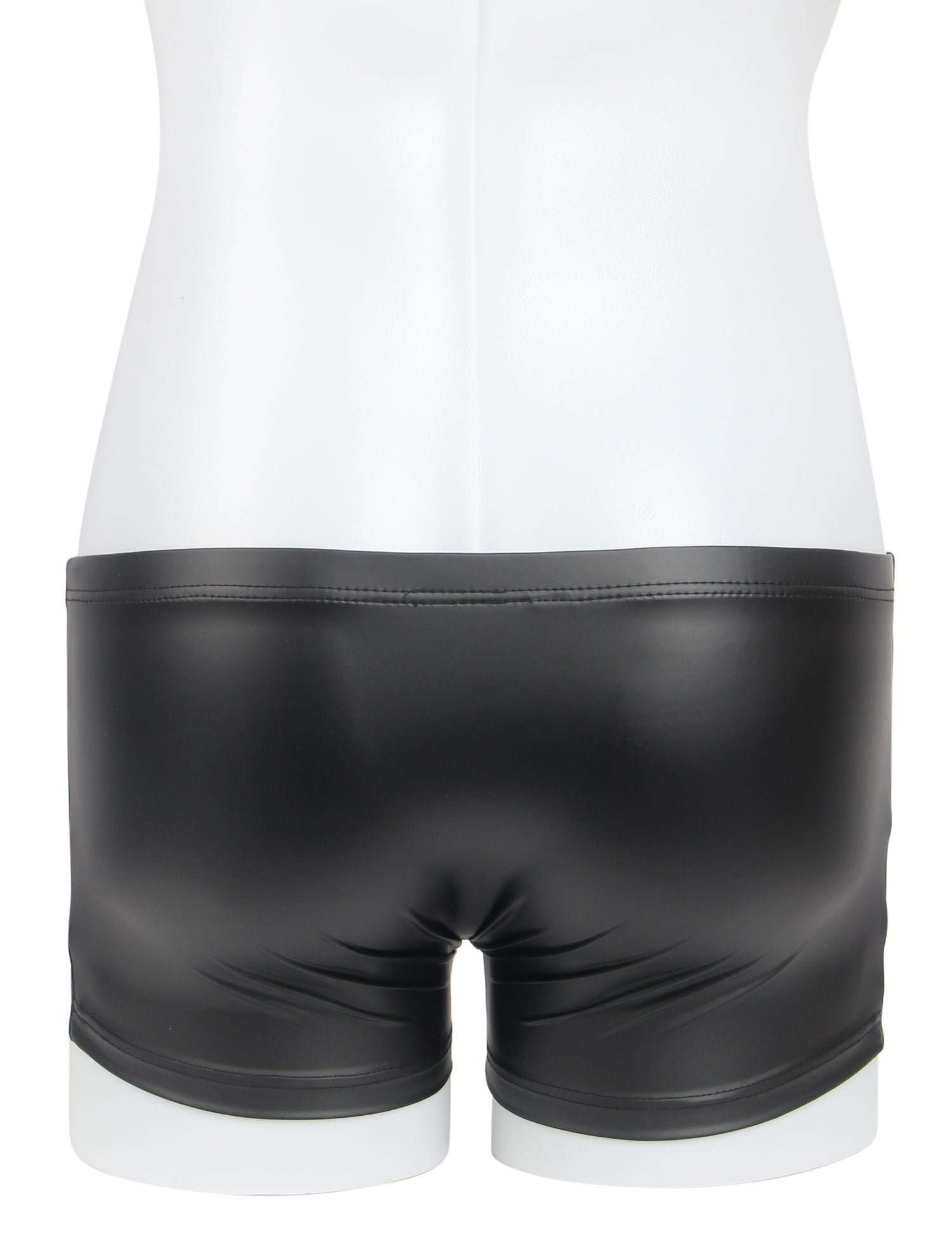 Black Sexy PU Leather Open Crotch  Men Boxer
