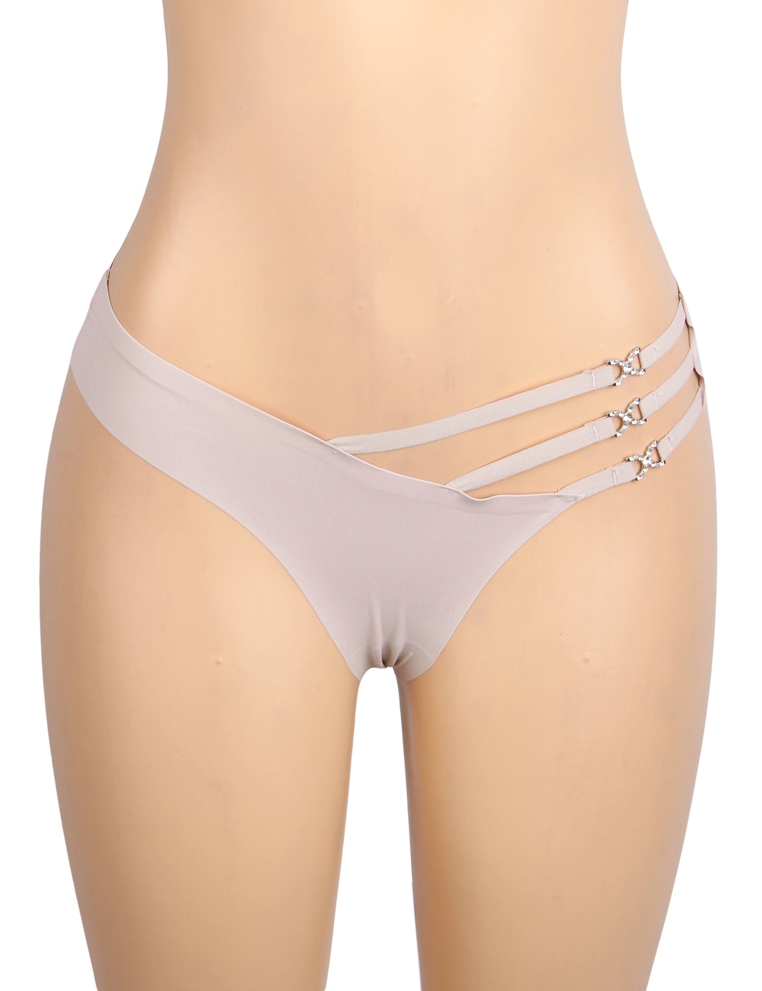 Pink Sexy Swimsuit Cloth Rhinestones Seamless Panty