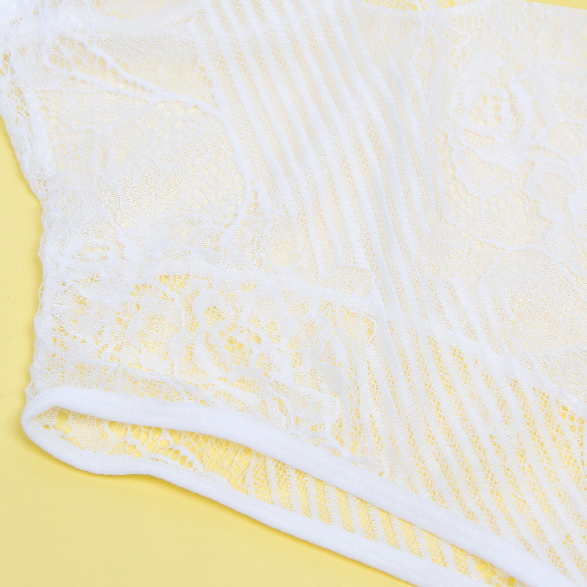 White Sexy Lace Push Up Open Crotch Bodysuit
