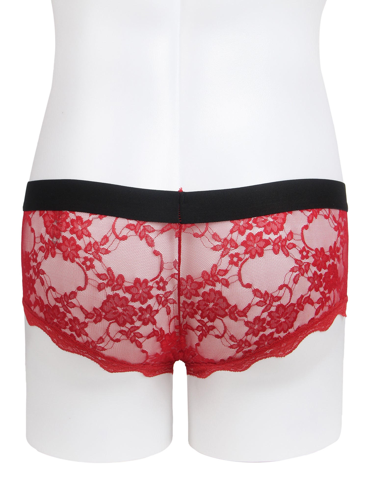 Burgundy Sexy Lace See Through Men Underwear