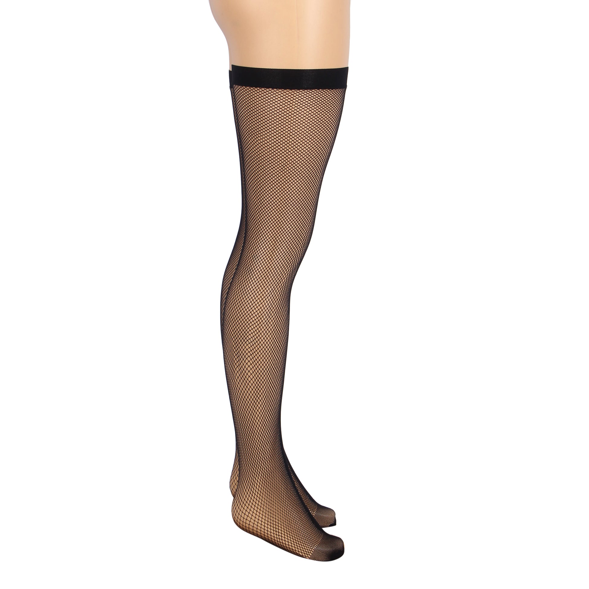 Black Sexy Small And Medium Mesh Anti-roll Cuff Fishnet Stockings
