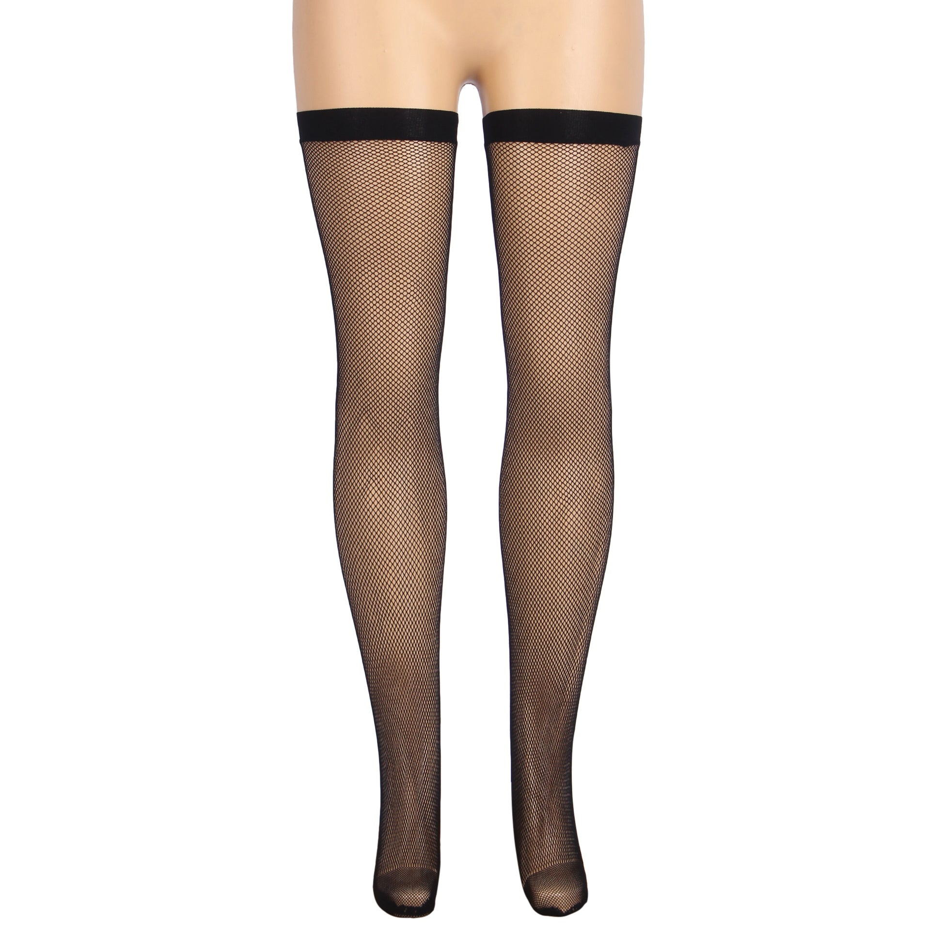 Black Sexy Small And Medium Mesh Anti-roll Cuff Fishnet Stockings