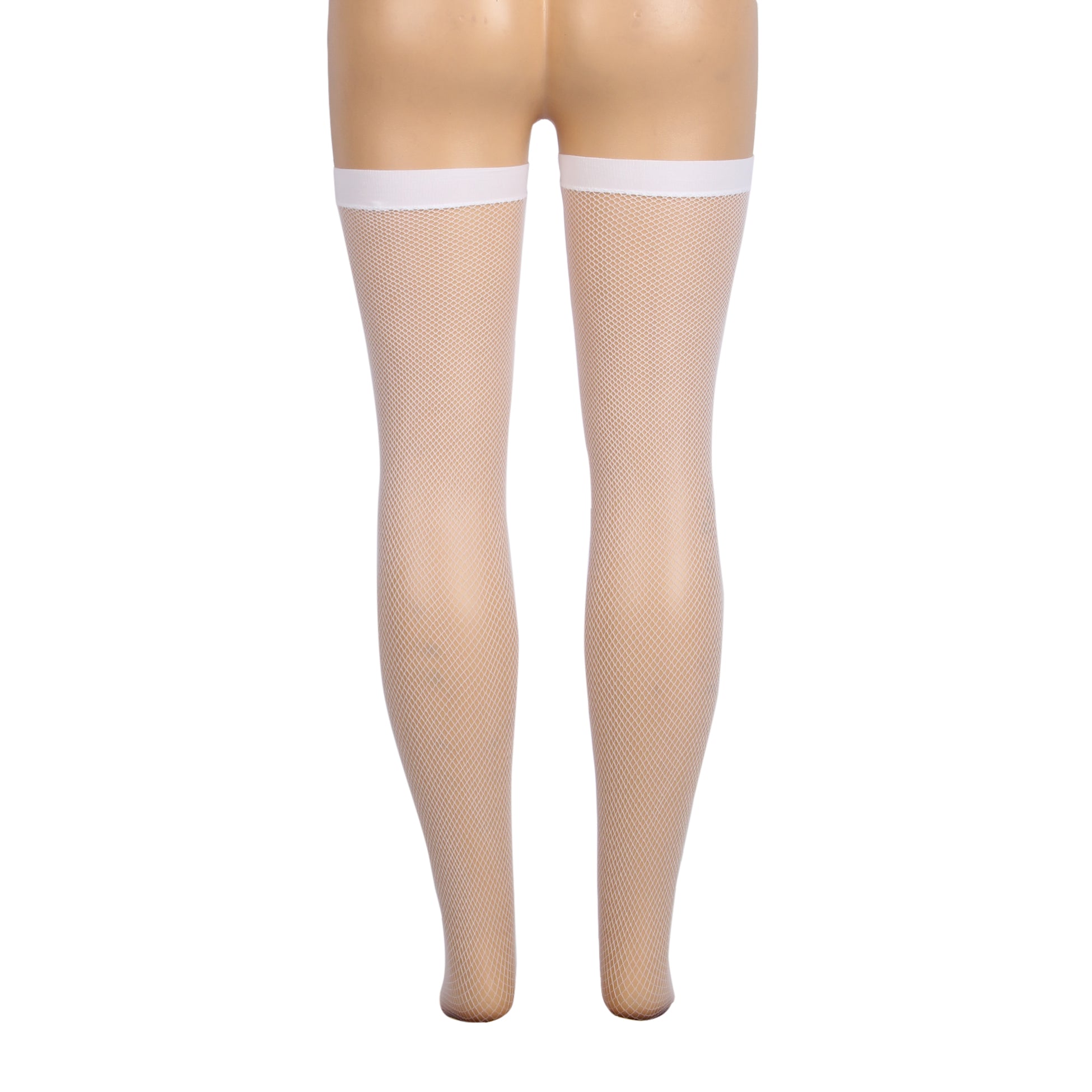 White Sexy Small And Medium Mesh Anti-roll Cuff Fishnet Stockings