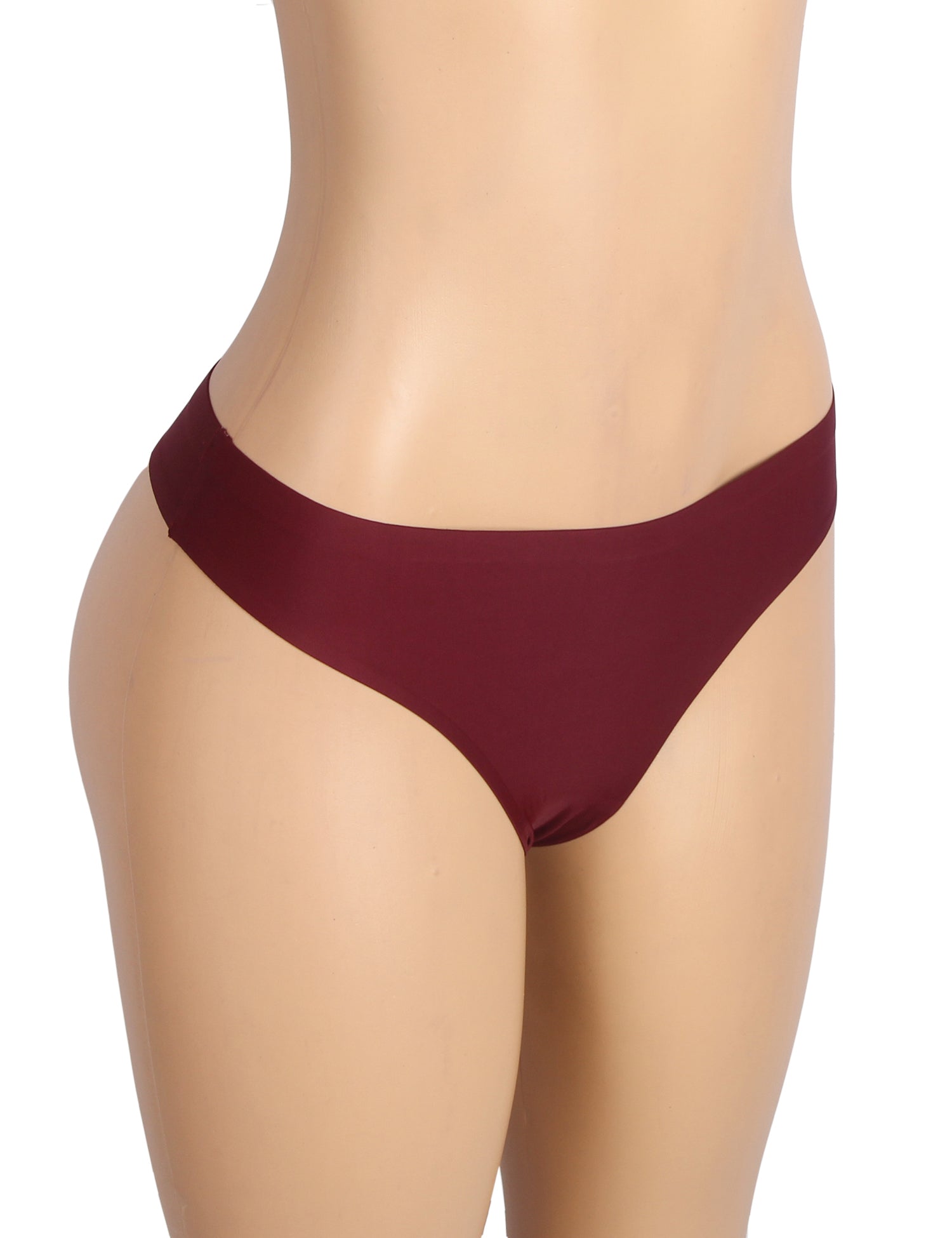 Burgundy Sexy High Elastic Low Waist Seamless Panty
