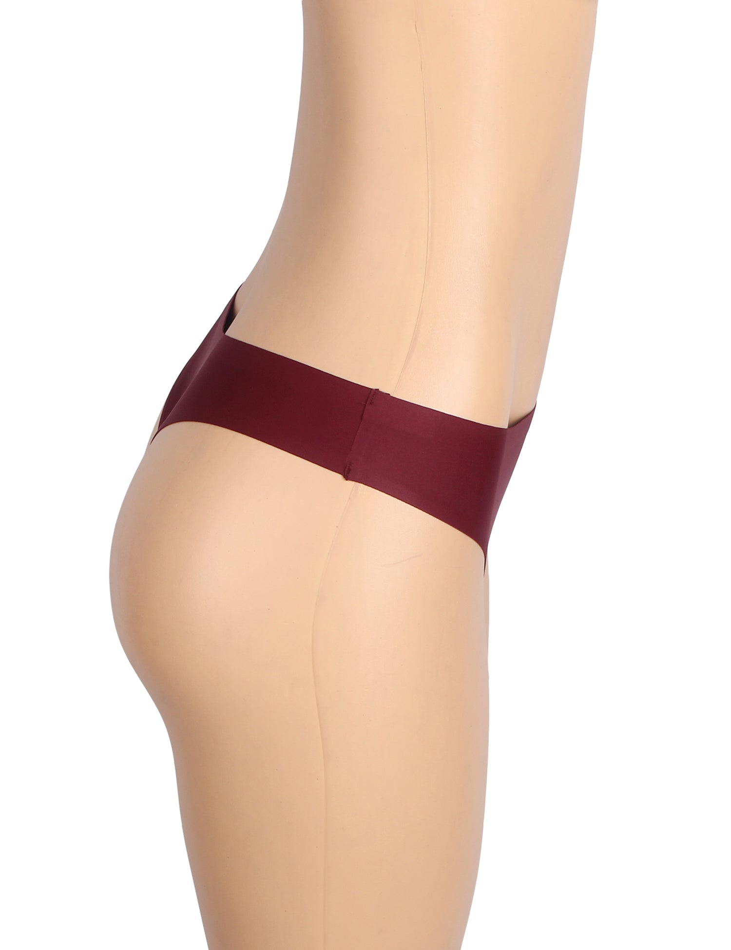 Burgundy Sexy High Elastic Low Waist Seamless Panty