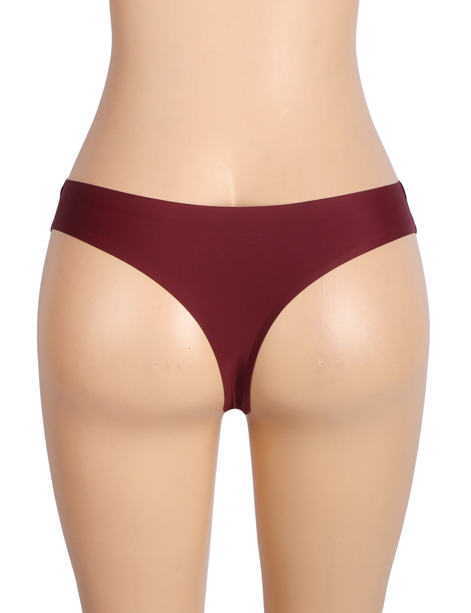 Burgundy Sexy High Elastic Low Waist Seamless Panty
