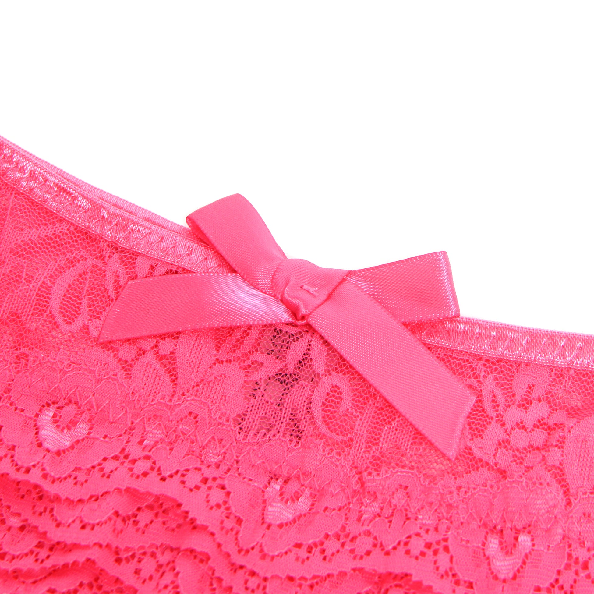 Pink Sexy Lace Crotchless Panty