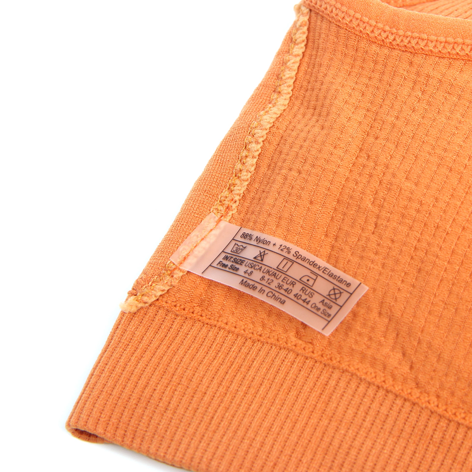 Orange Sexy Hollow Heart Buckles Knitted Seamless Bra Set