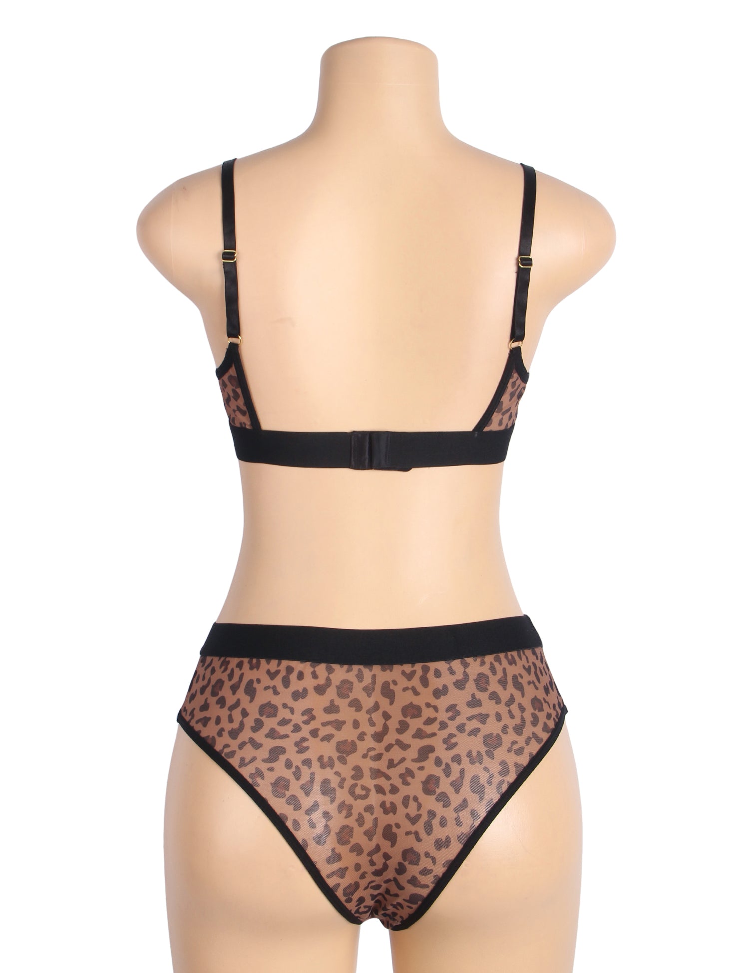 Sexy Leopard Print Mesh Bra Set