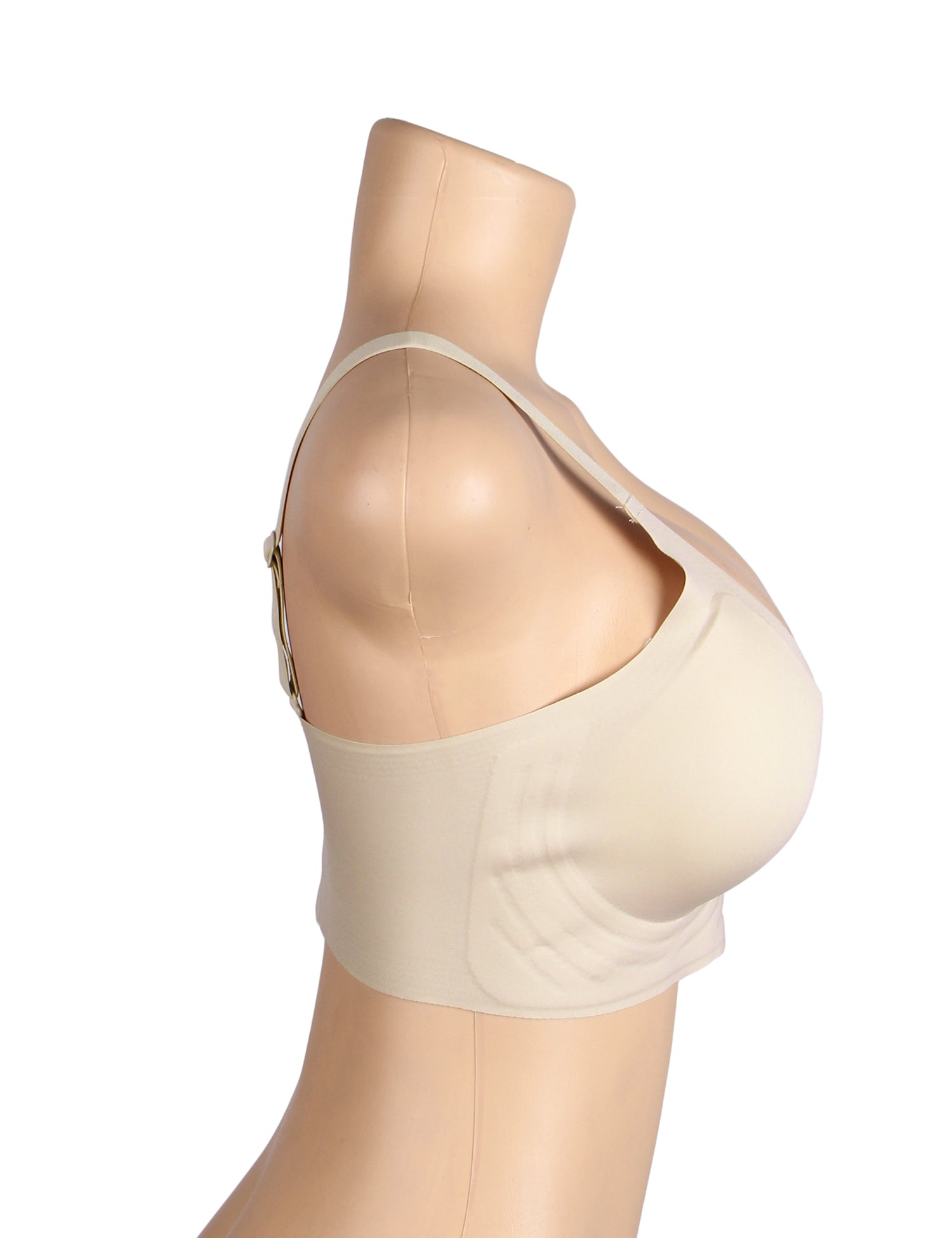 Nude Sexy Swim Cloth Mesh Jelly Strips Soft Support Seamless Bra