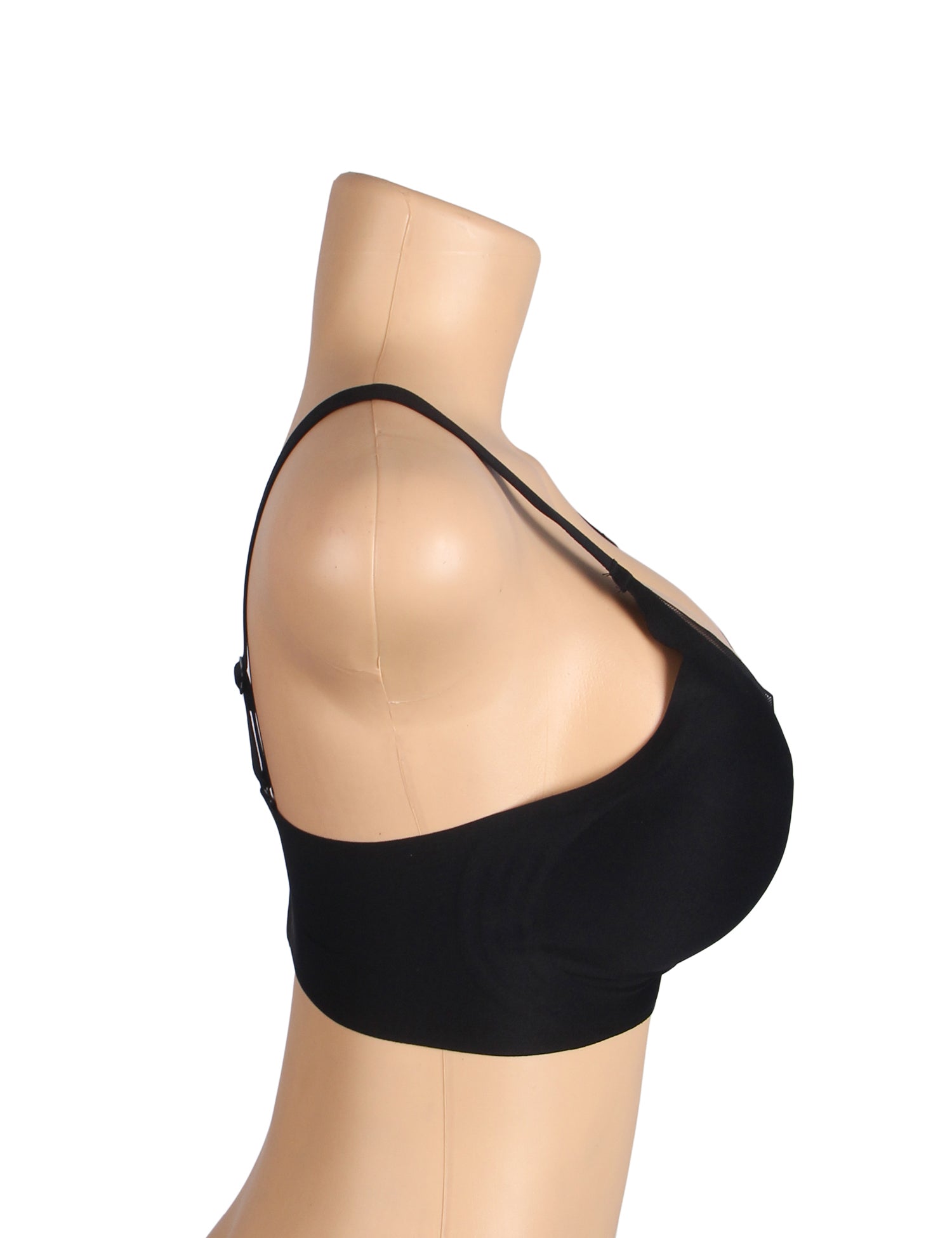 Black Sexy Swim Cloth Cross Mesh Jelly Strips Soft Support Seamless Bra