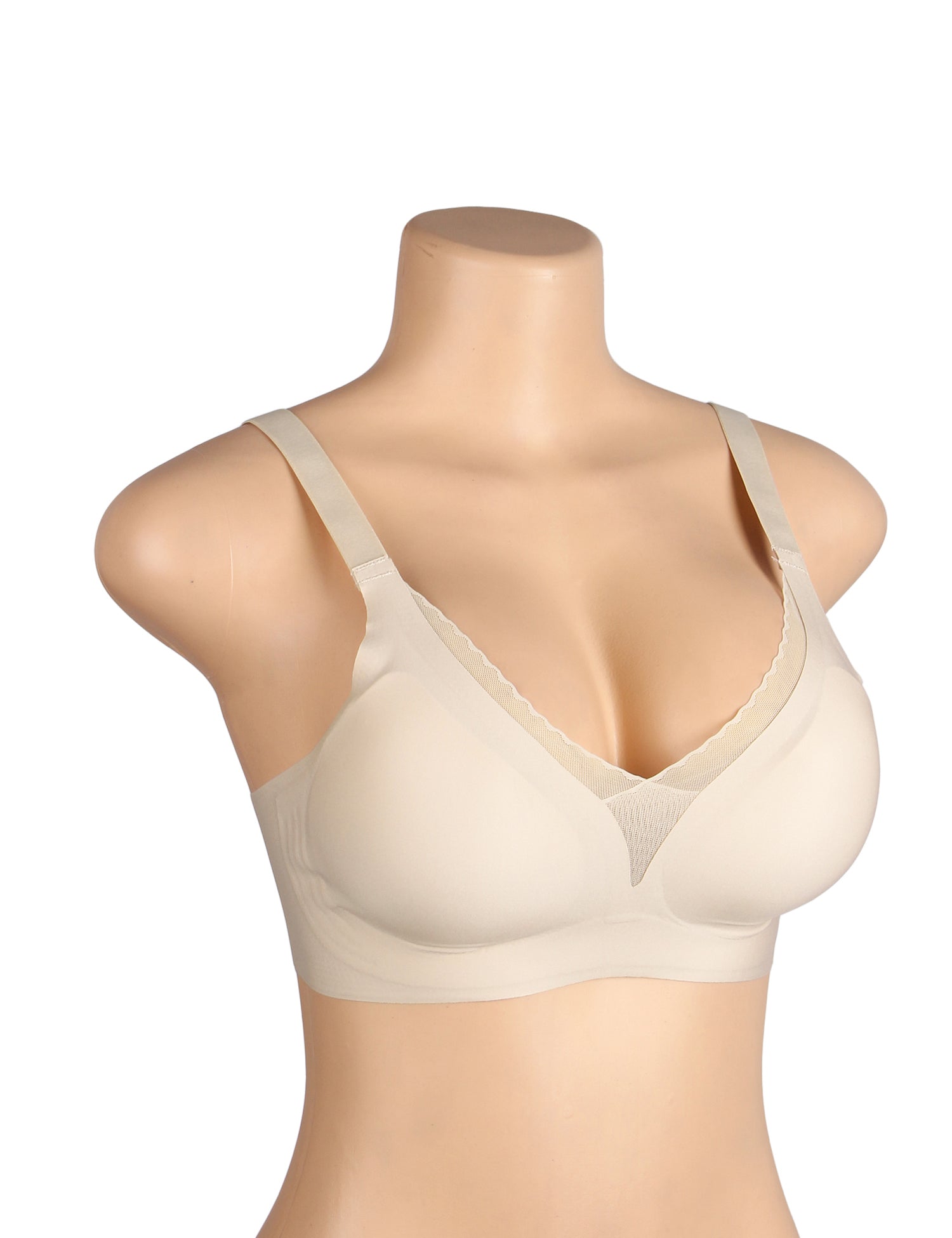 Nude Sexy Swim Cloth Cross Mesh Jelly Strips Soft Support Seamless Bra