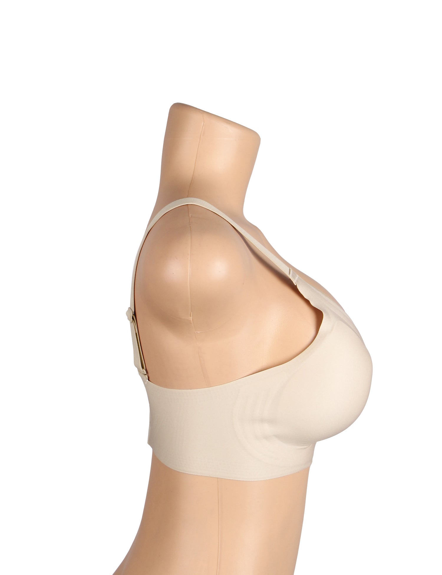 Nude Sexy Swim Cloth Cross Mesh Jelly Strips Soft Support Seamless Bra