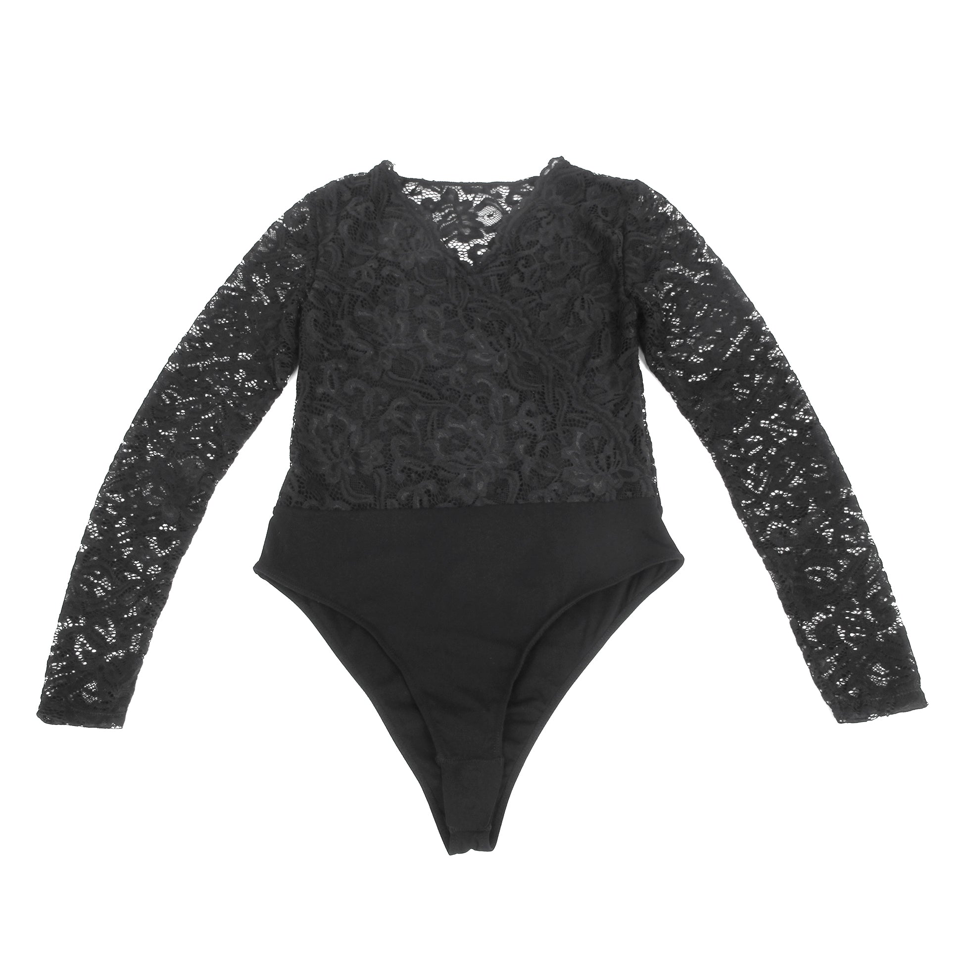 Black Sexy Lace Swim Cloth Open Crotch Bodysuit