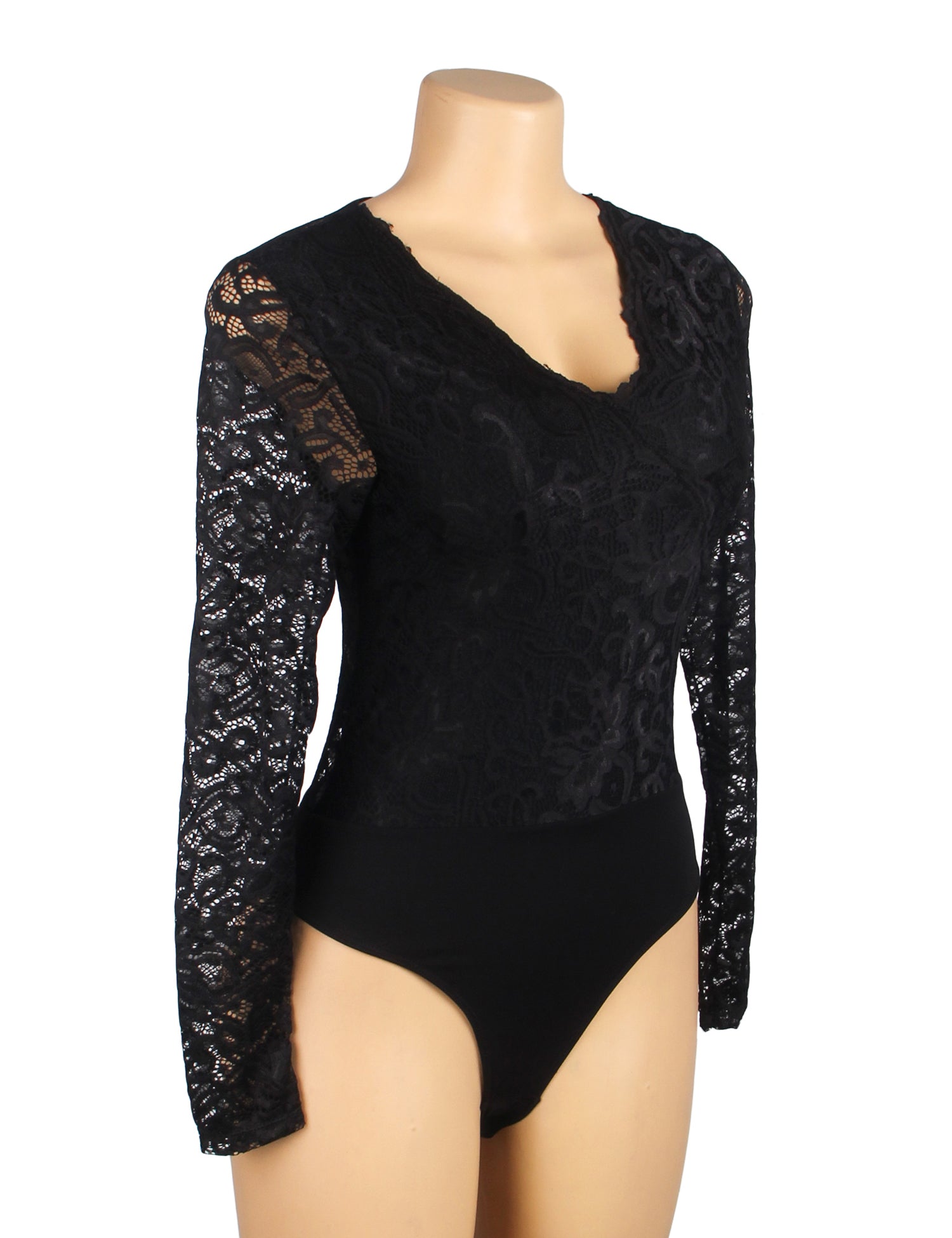 Black Sexy Lace Swim Cloth Open Crotch Bodysuit