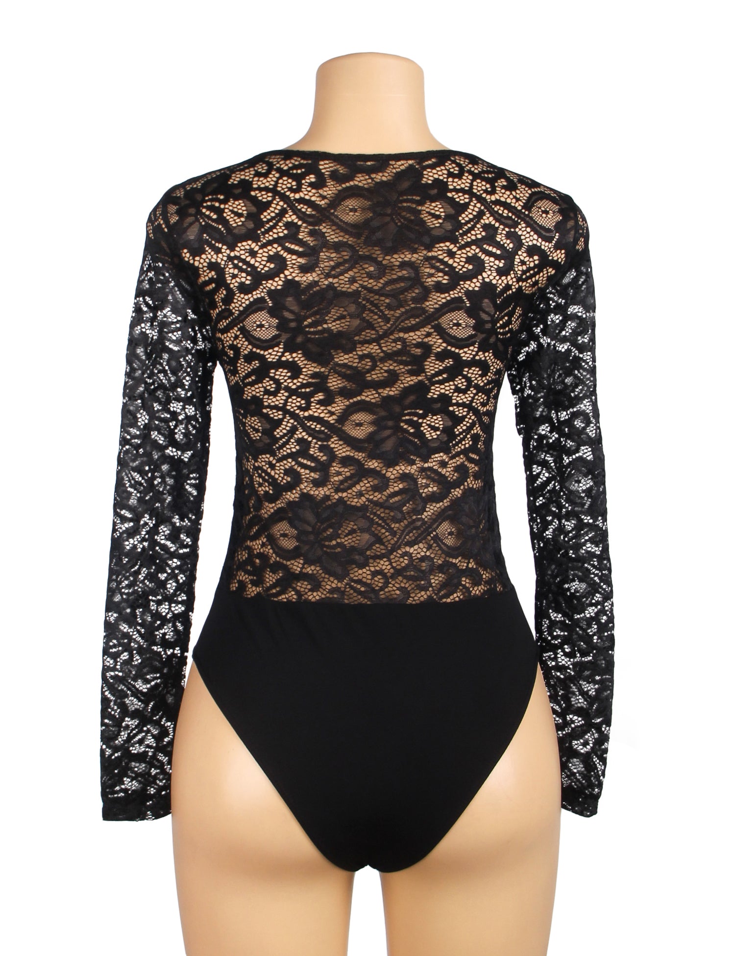 Black Sexy Lace Swim Cloth Open Crotch Bodysuit