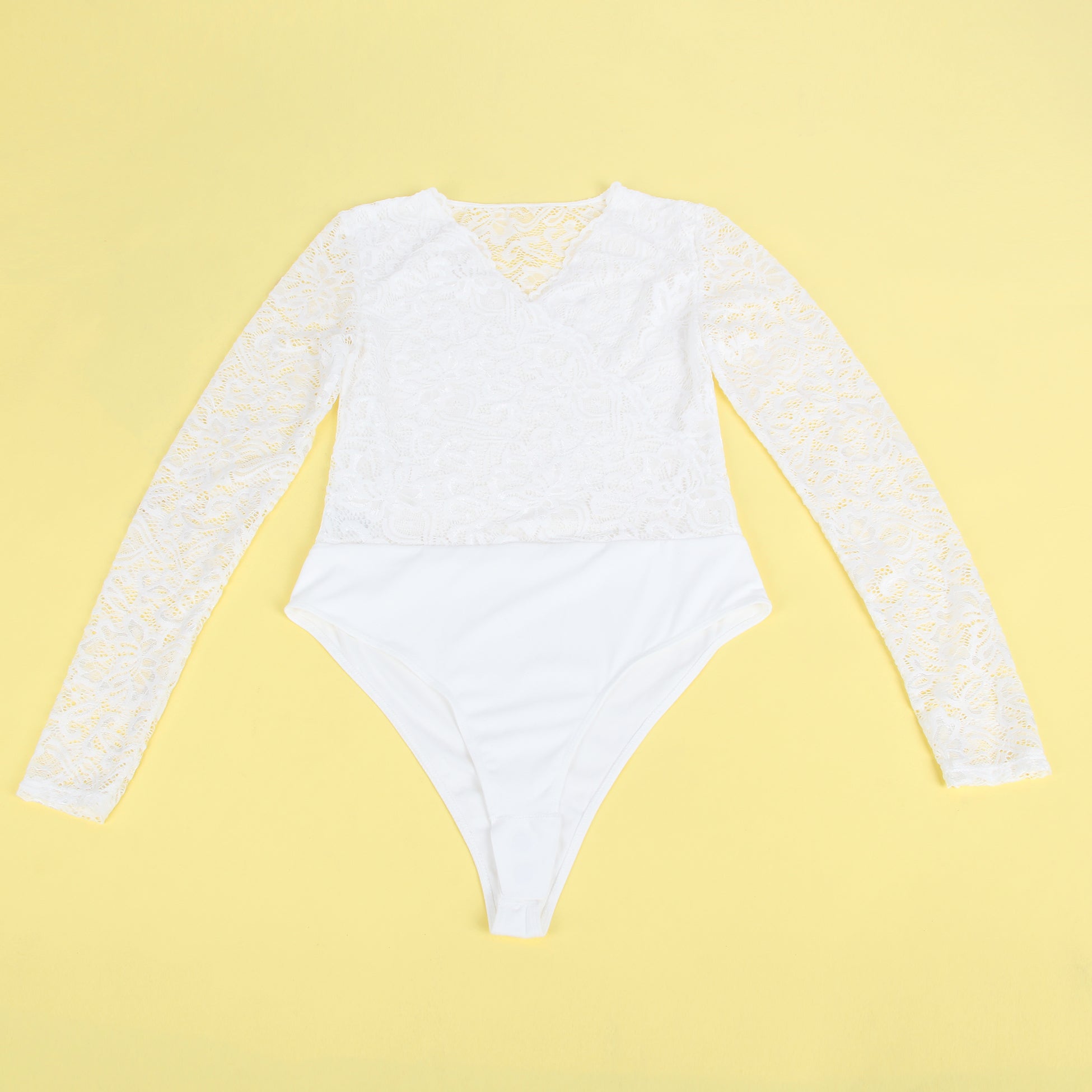 White Sexy Lace Swim Cloth Open Crotch Bodysuit