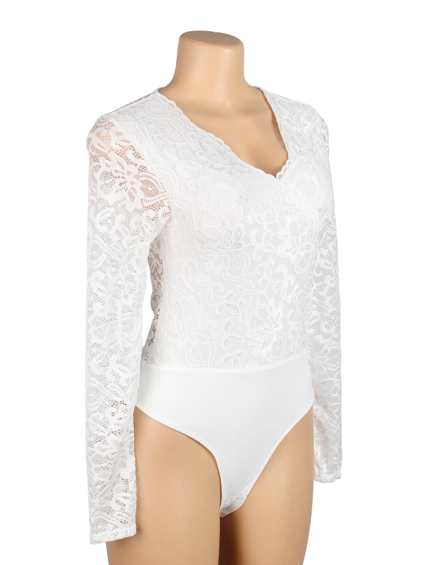 White Sexy Lace Swim Cloth Open Crotch Bodysuit