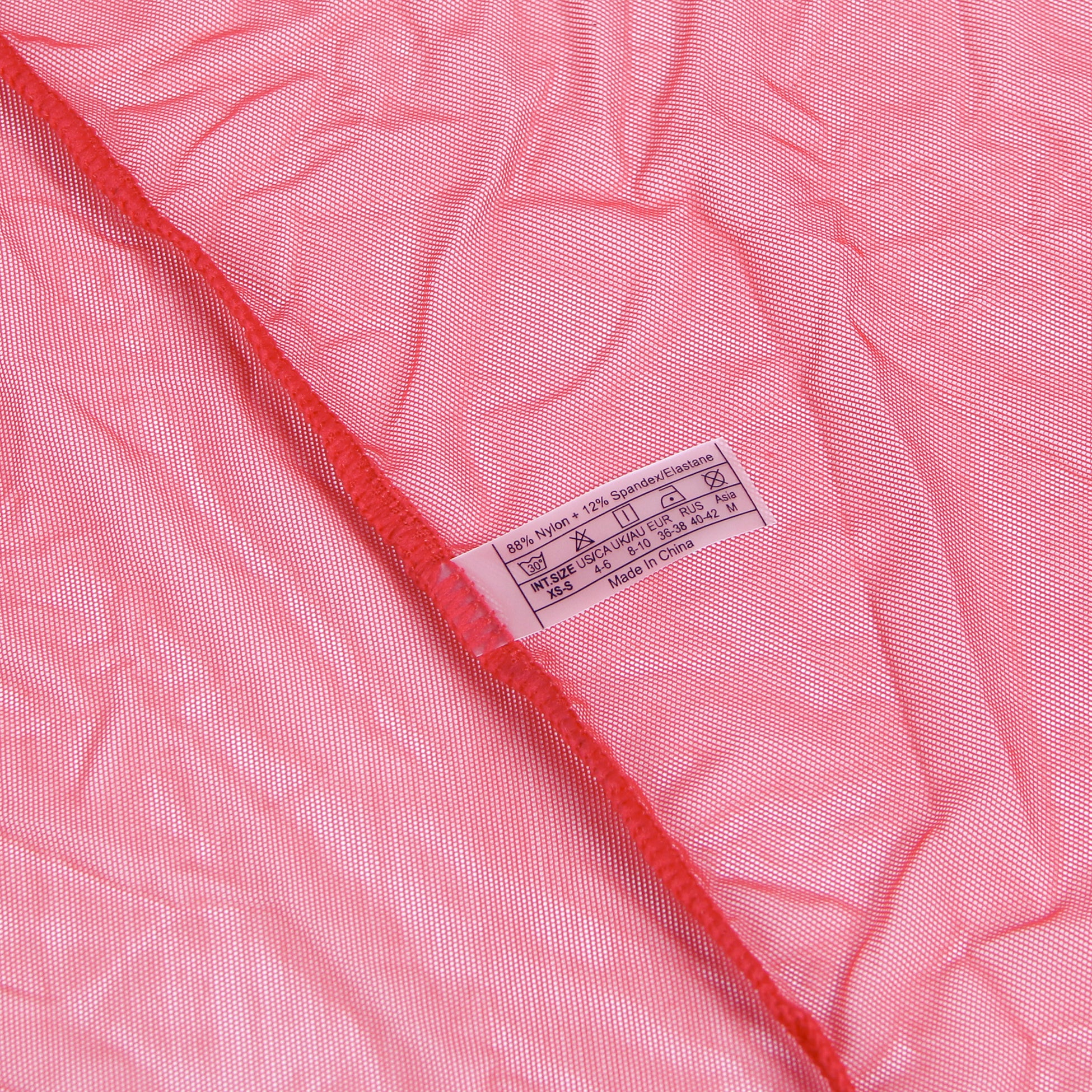 Red Sexy Mesh Imitation Mink Fur Trim Long Robe With Belt