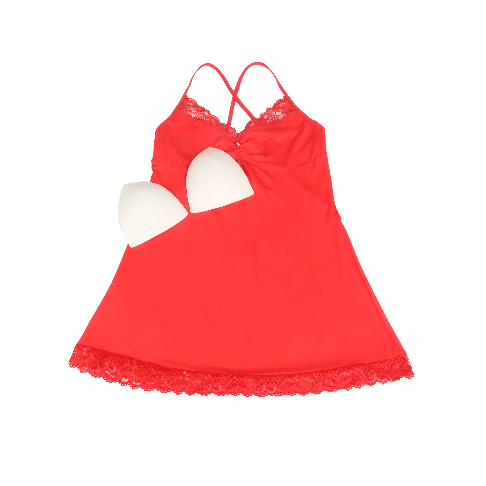 Red Sexy Modal Lace Suspender Nightwear