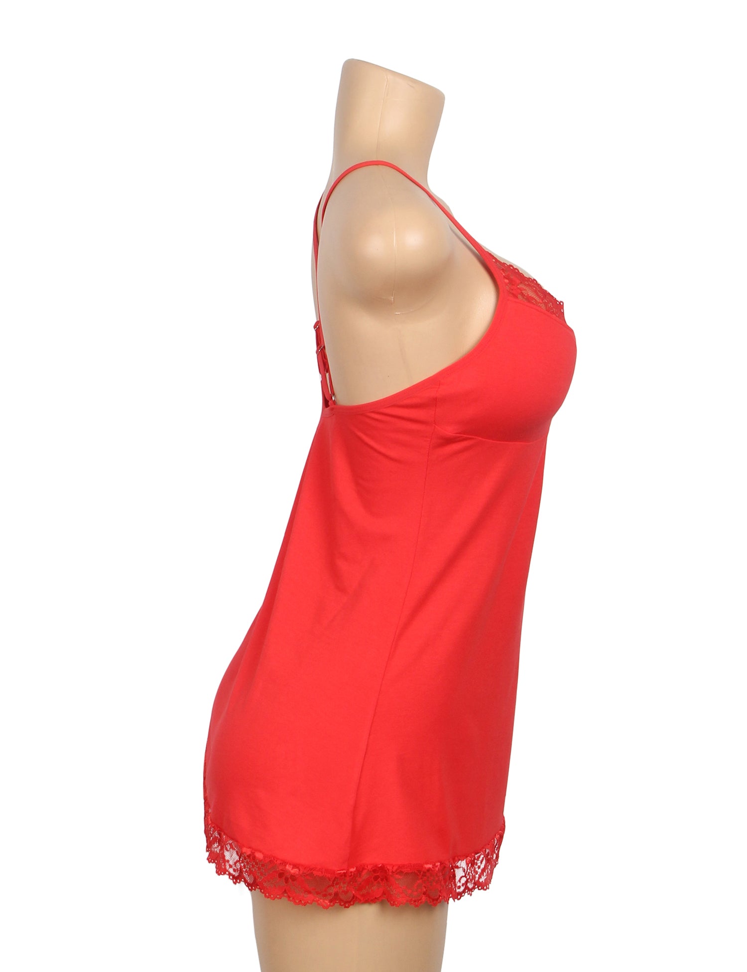 Red Sexy Modal Lace Suspender Nightwear