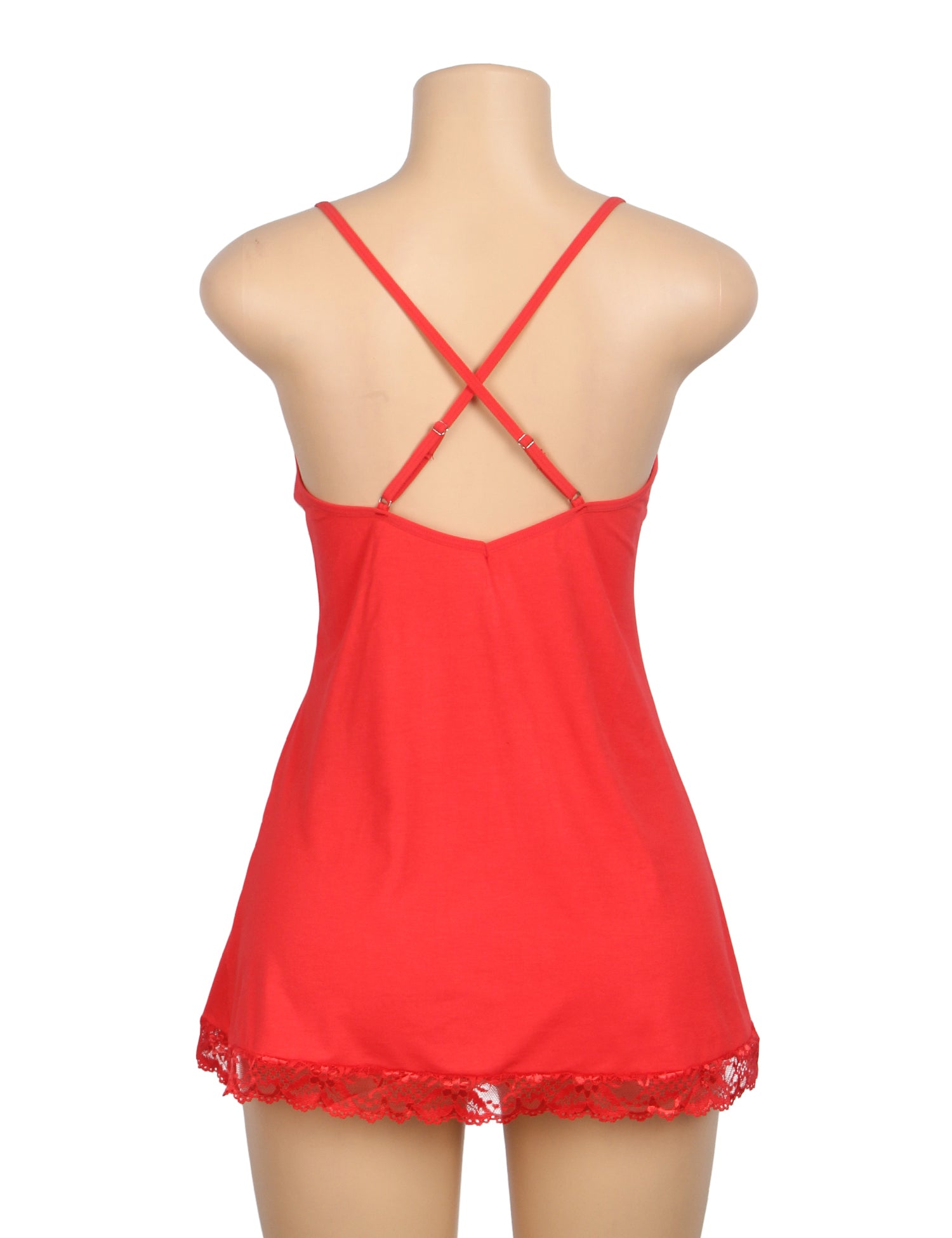 Red Sexy Modal Lace Suspender Nightwear