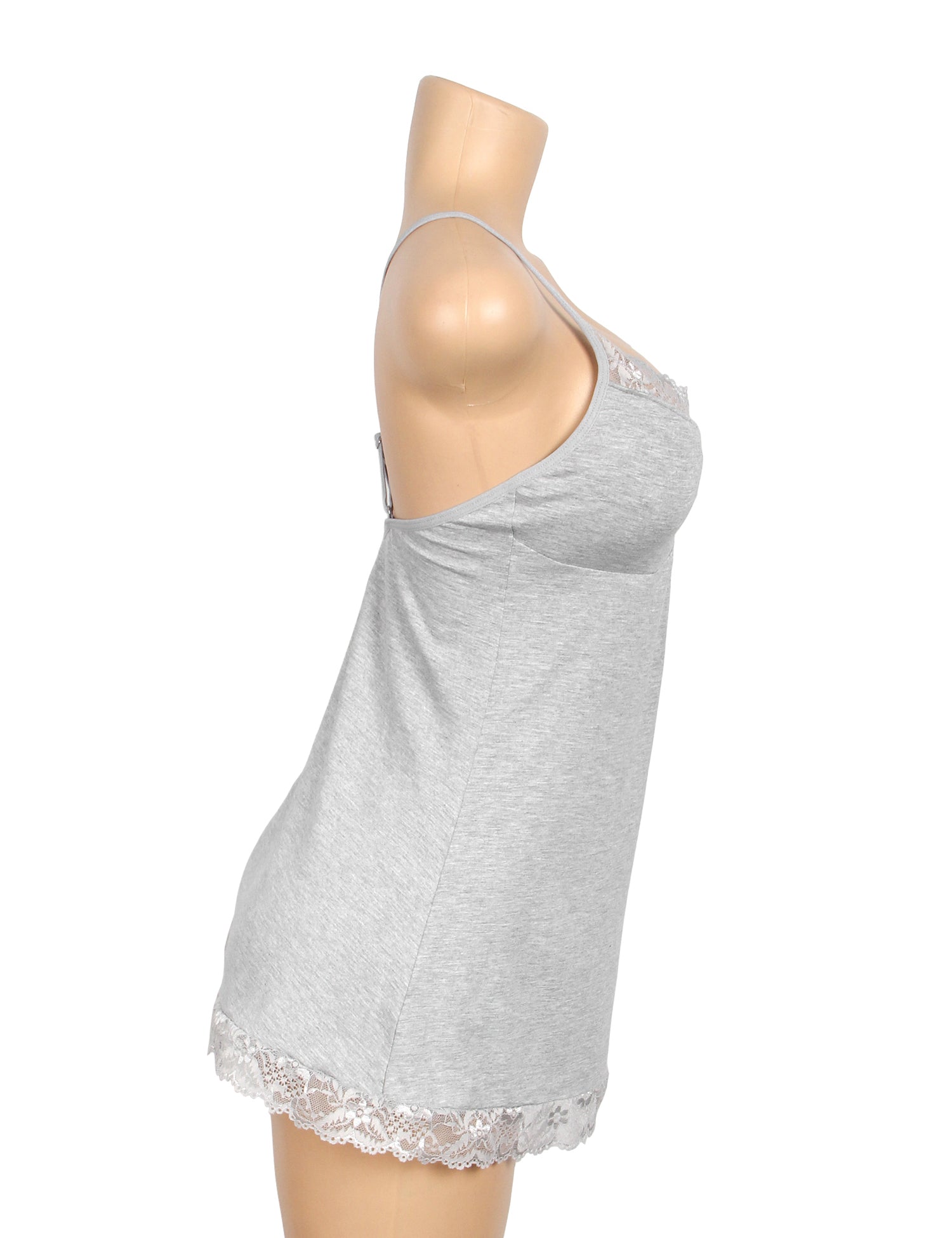 Gray Sexy Modal Lace Suspender Nightwear