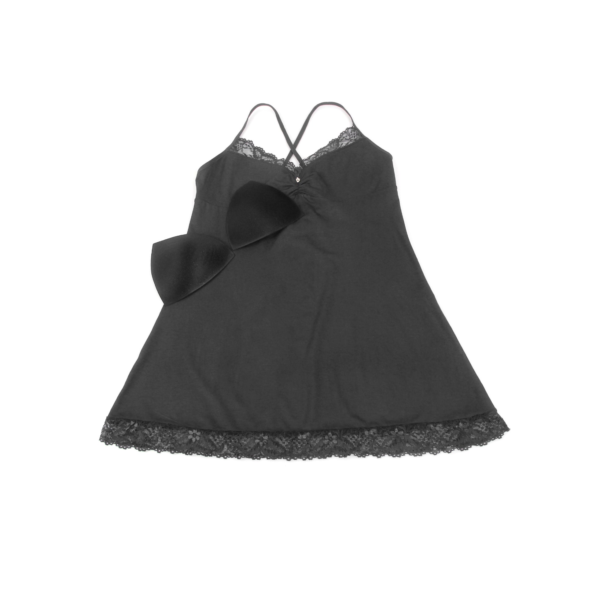 Black Sexy Modal Lace Suspender Nightwear
