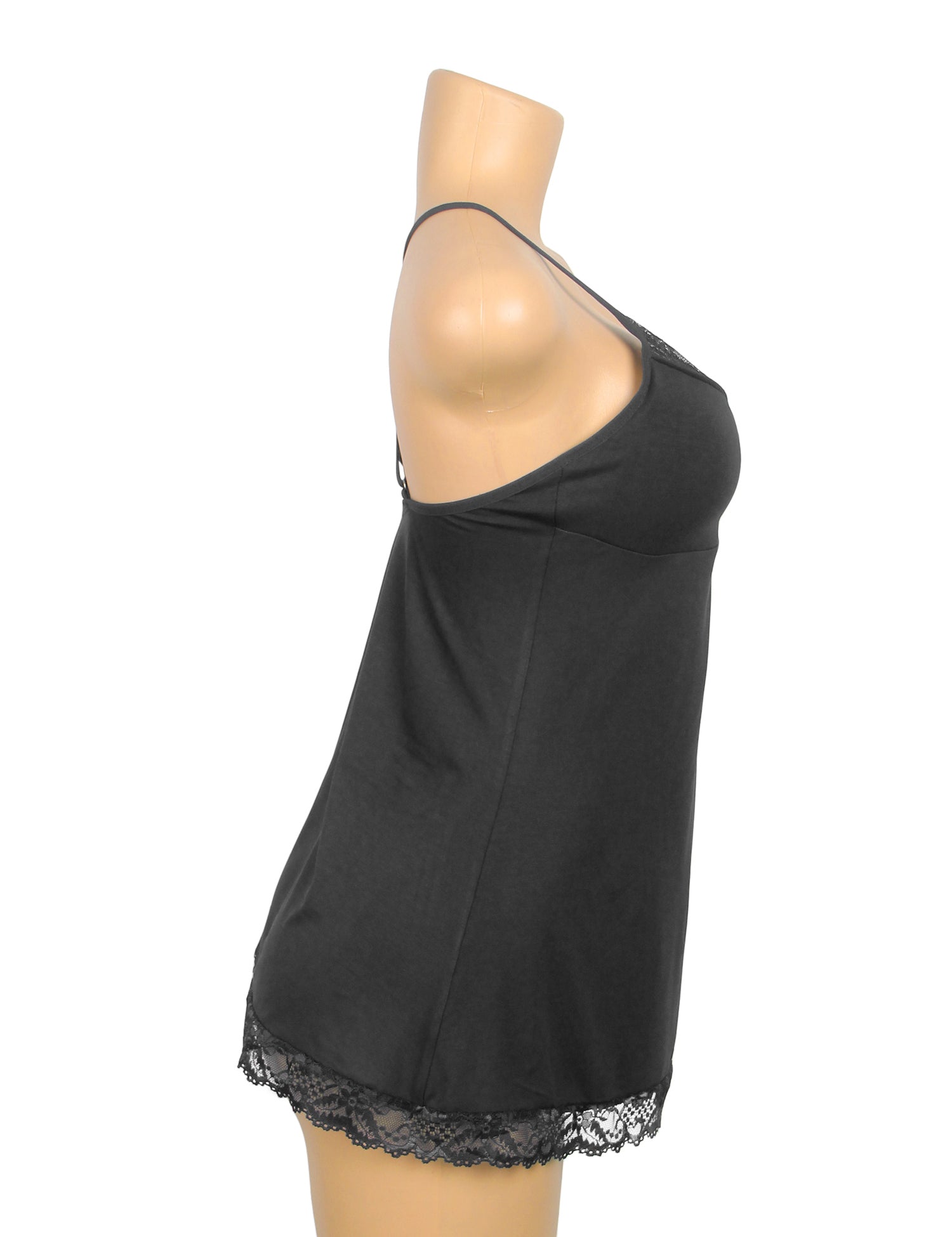 Black Sexy Modal Lace Suspender Nightwear