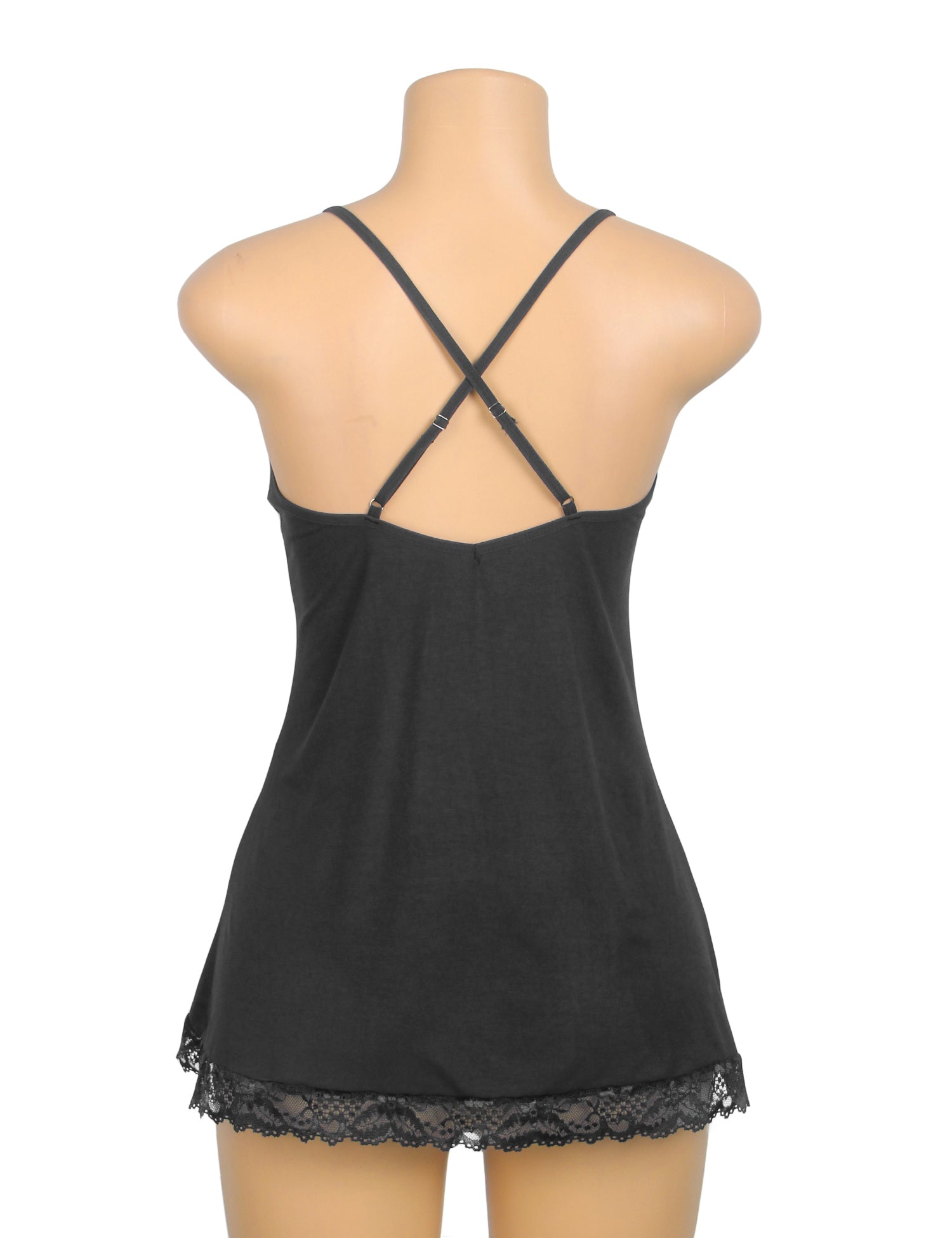 Black Sexy Modal Lace Suspender Nightwear