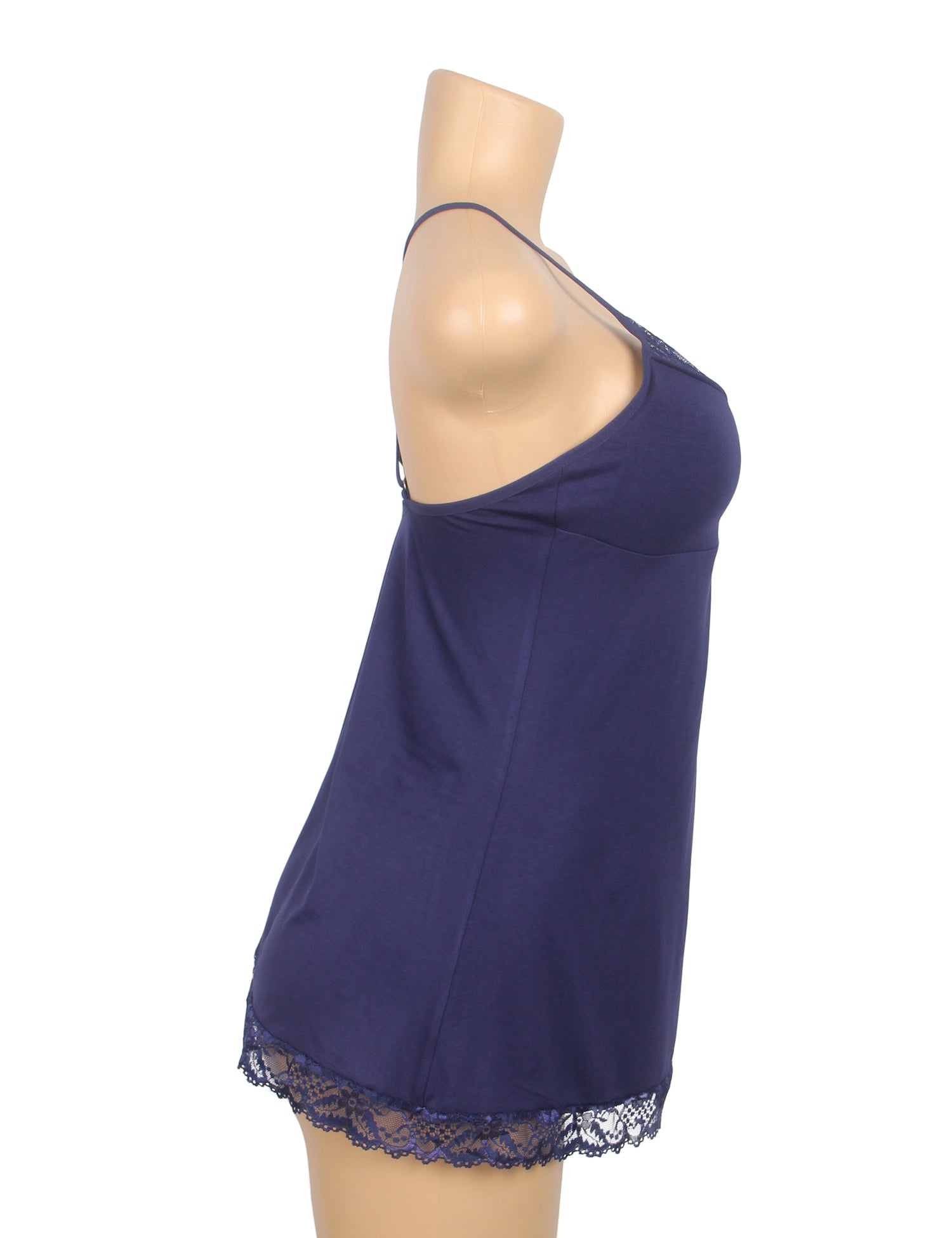 Blue Sexy Modal Lace Suspender Nightwear