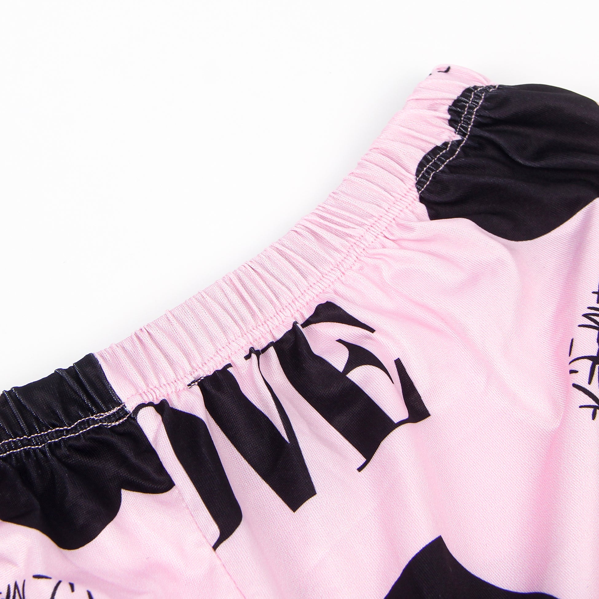 Pink Print Suspender Home Wear Pajama Set