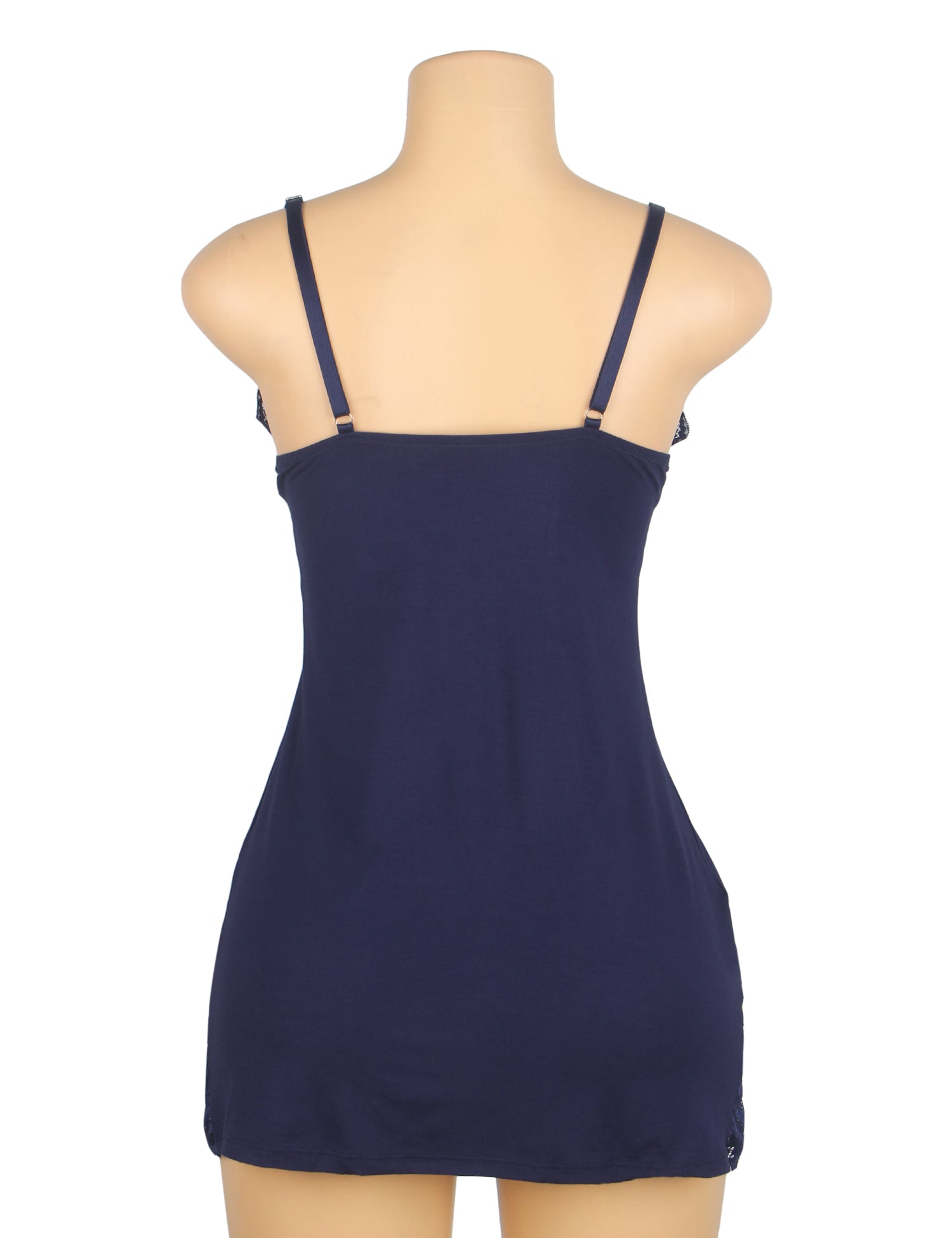 Blue	 Sexy Modal Lace Bow Suspender Nightdress