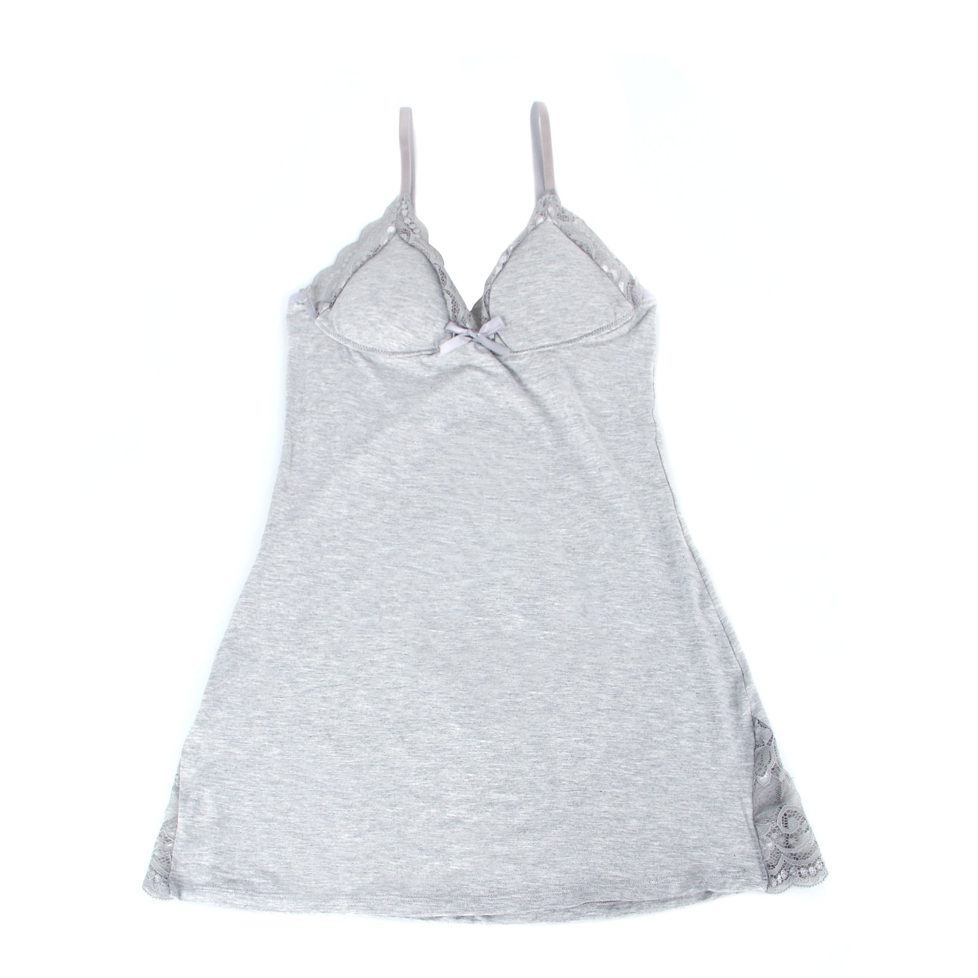 Gray Sexy Modal Lace Bow Suspender Nightdress
