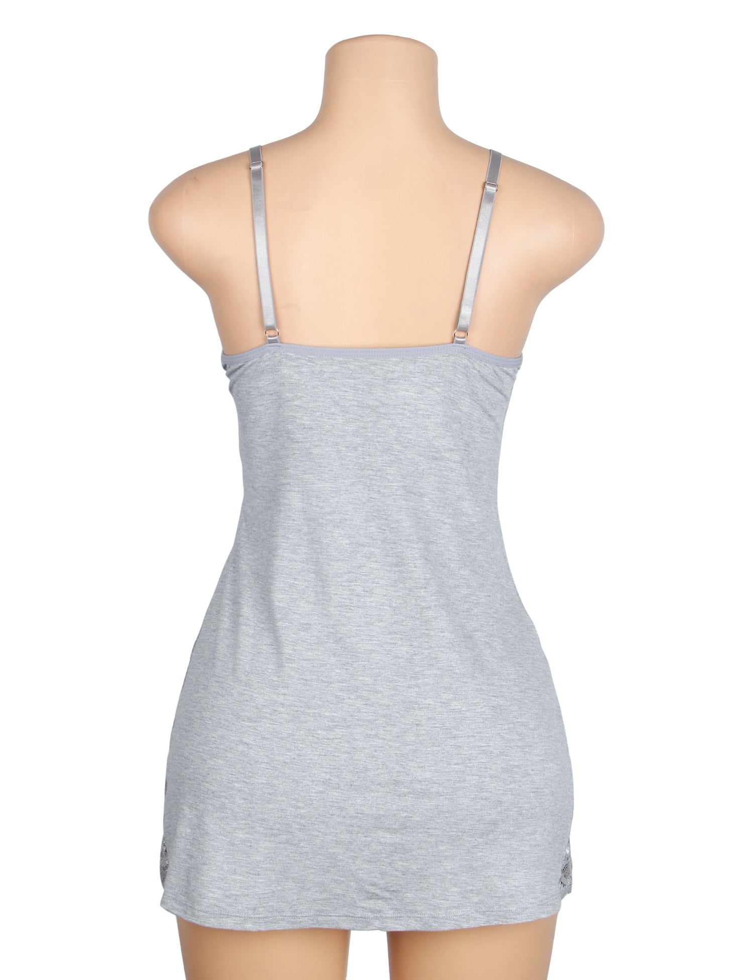 Gray Sexy Modal Lace Bow Suspender Nightdress
