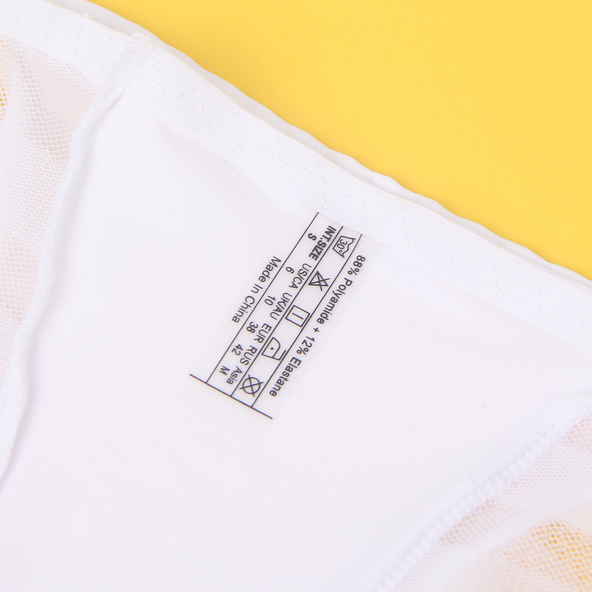 White Sexy Striped Mesh Patchwork Swimming Fabric Women's Panties