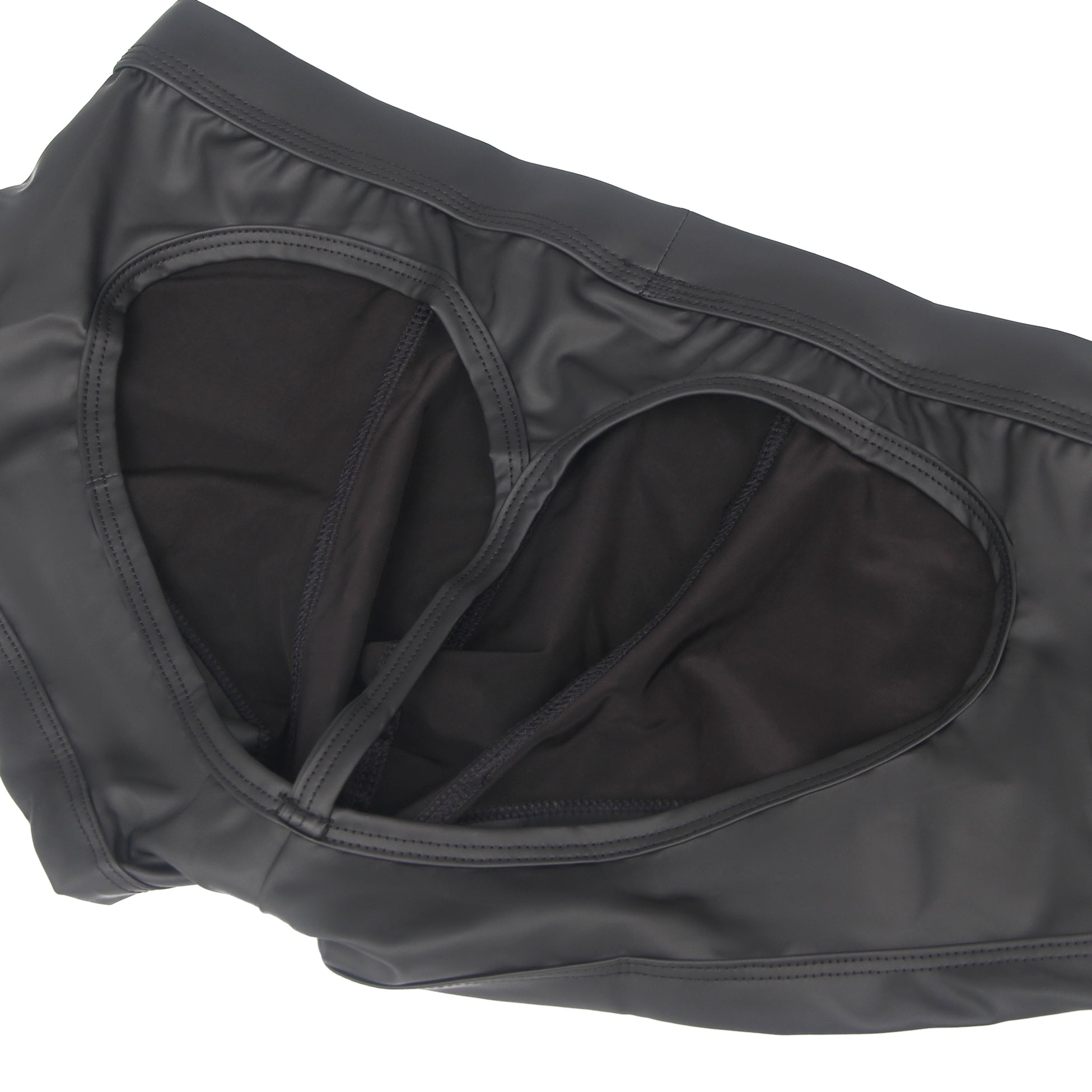 Black Sexy PU Leather Hip Hollow Men Boxer