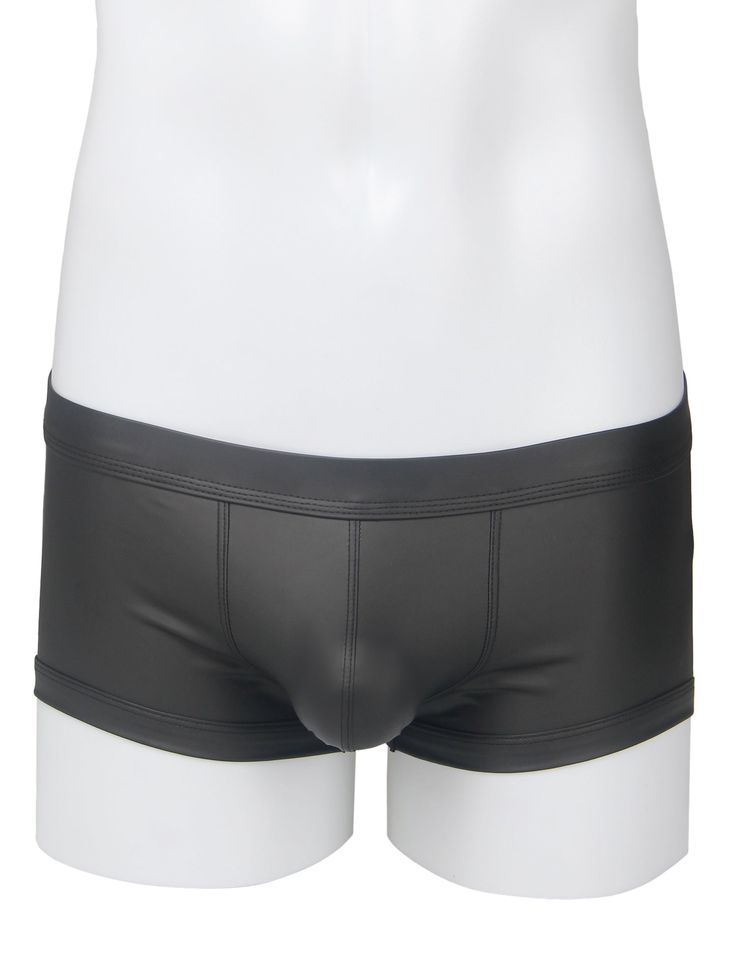 Black Sexy PU Leather Hip Hollow Men Boxer