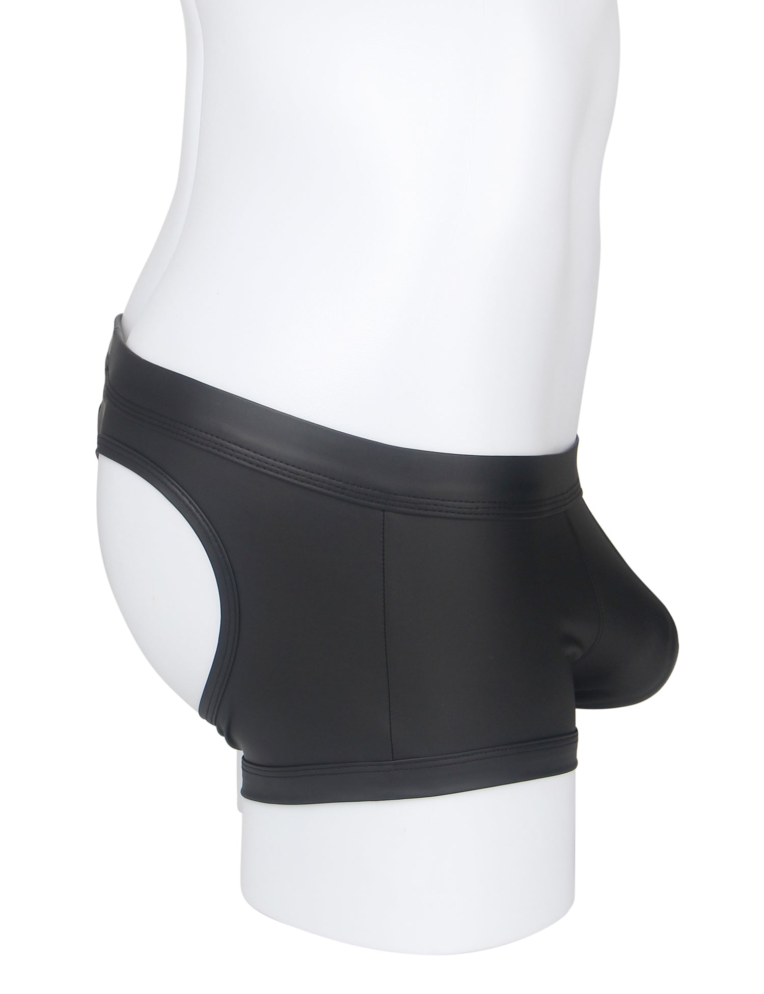 Black Sexy PU Leather Hip Hollow Men Boxer