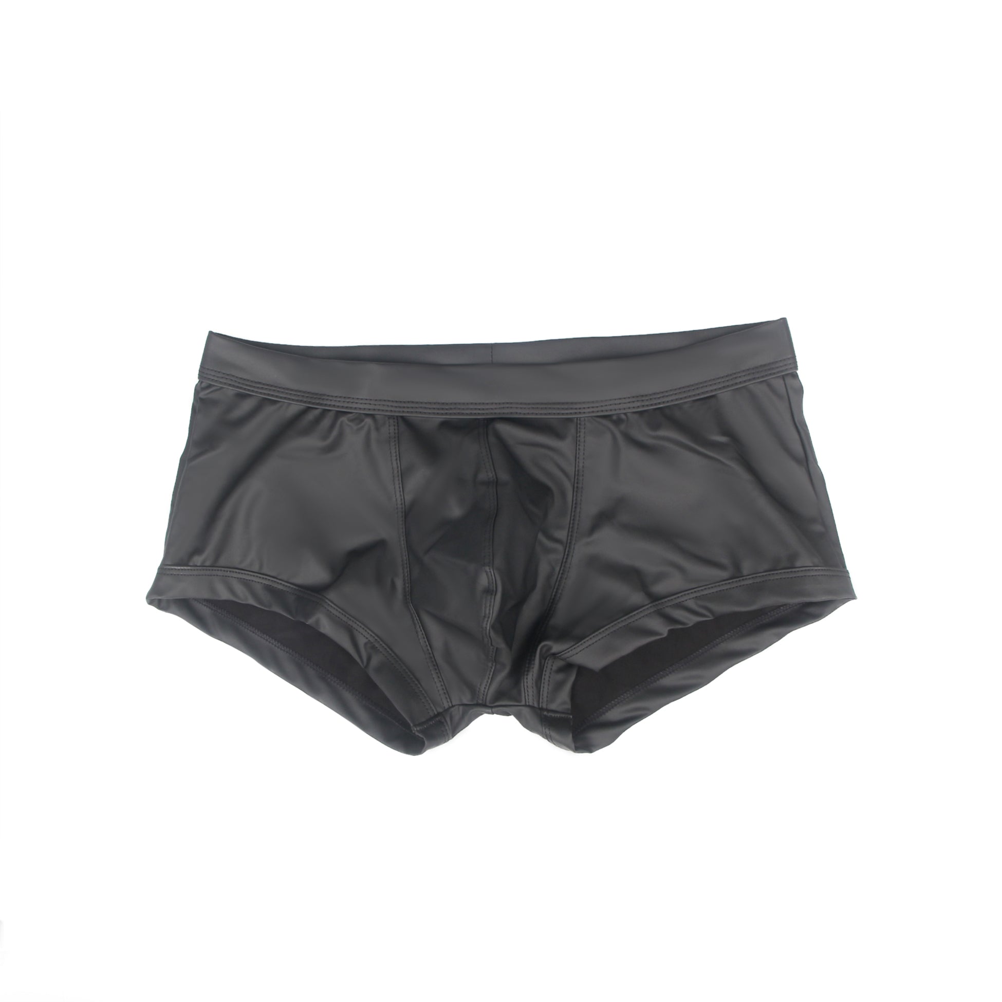 Black Sexy PU Leather Hip Hollow Men Boxer