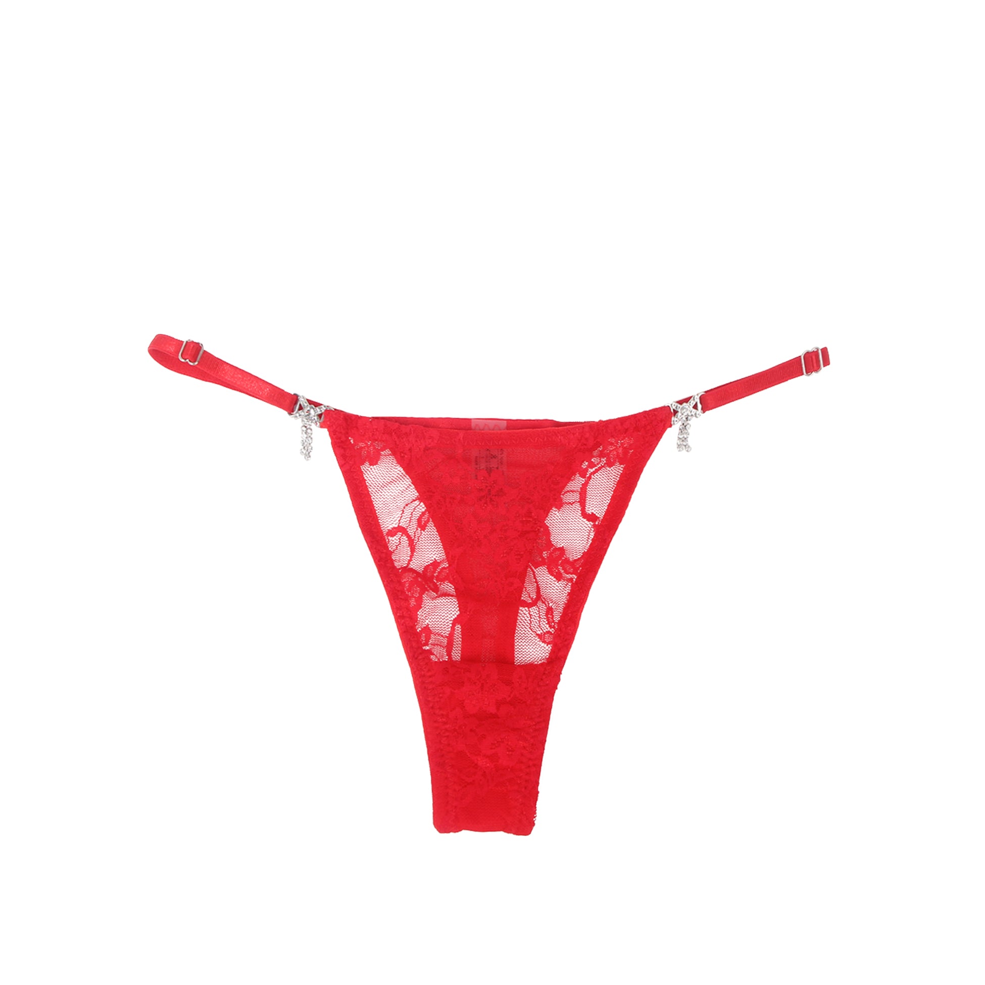 Red Sexy Lace Ribbon Bow Buckles Waist Adjustable Women Thong