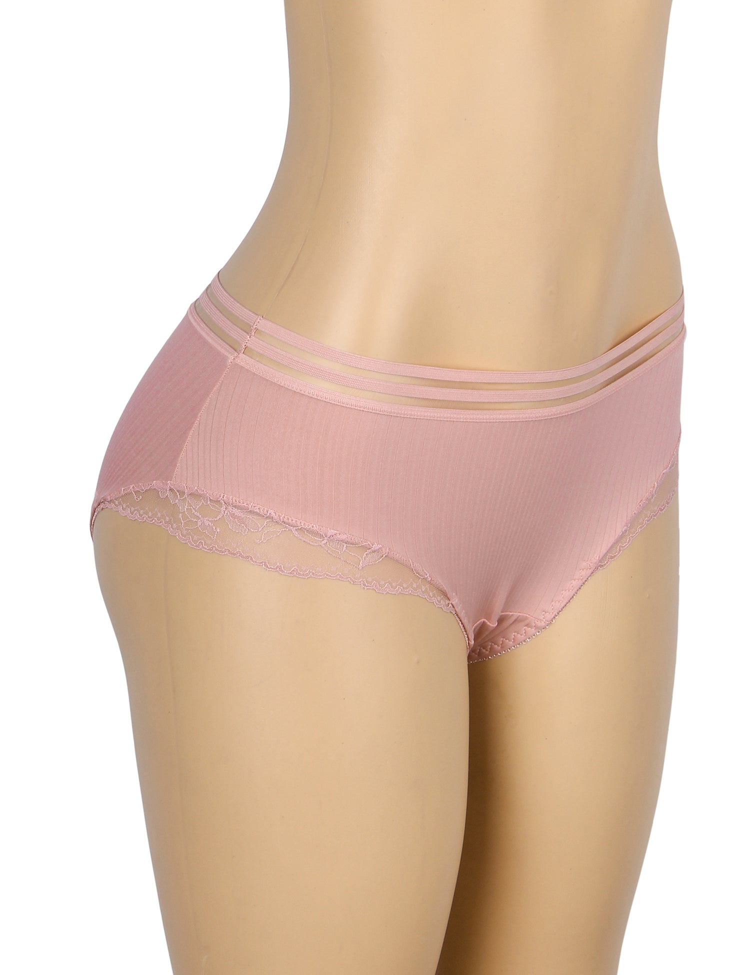 Pink Sexy Striped Cloth Lace Women Underwear