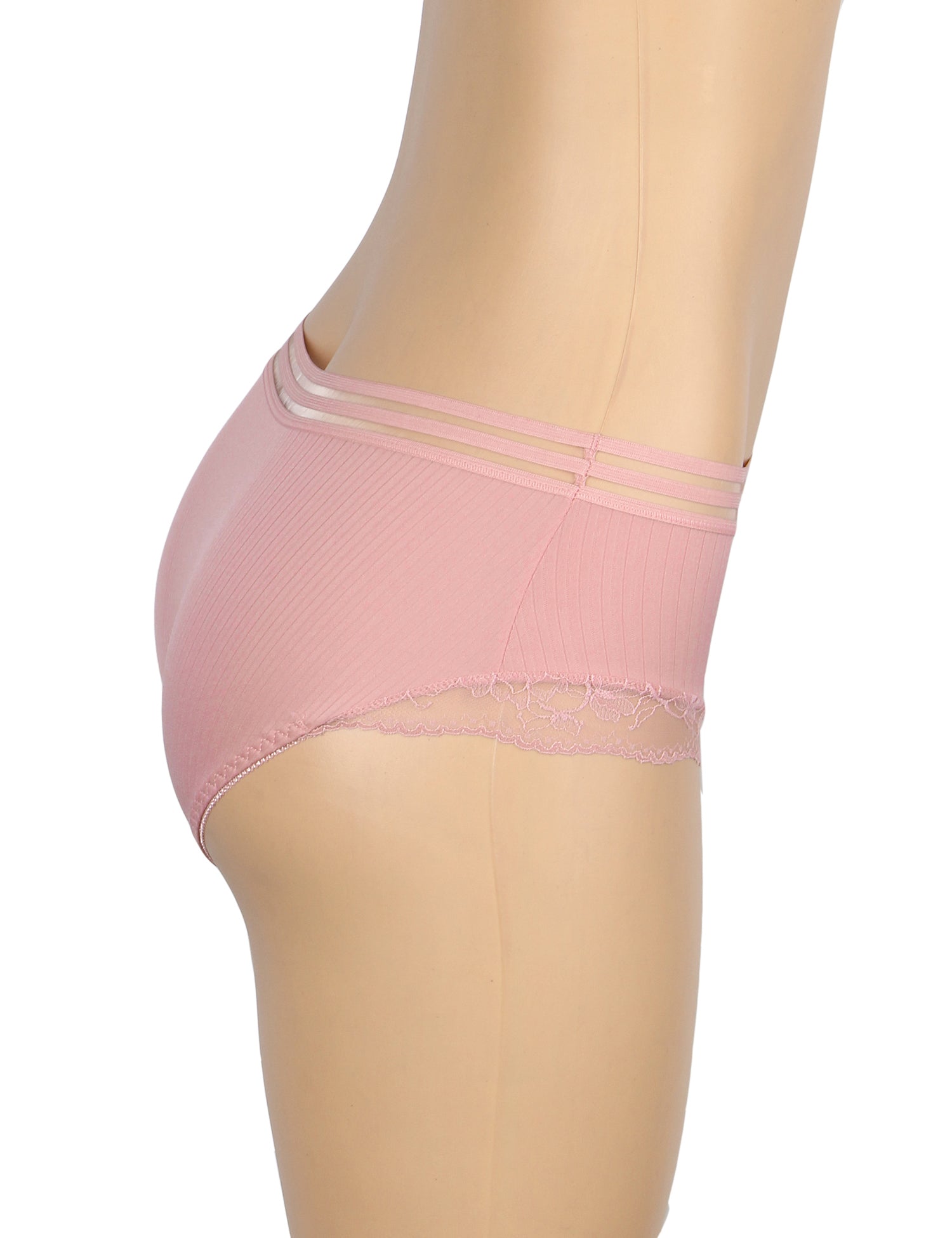 Pink Sexy Striped Cloth Lace Women Underwear
