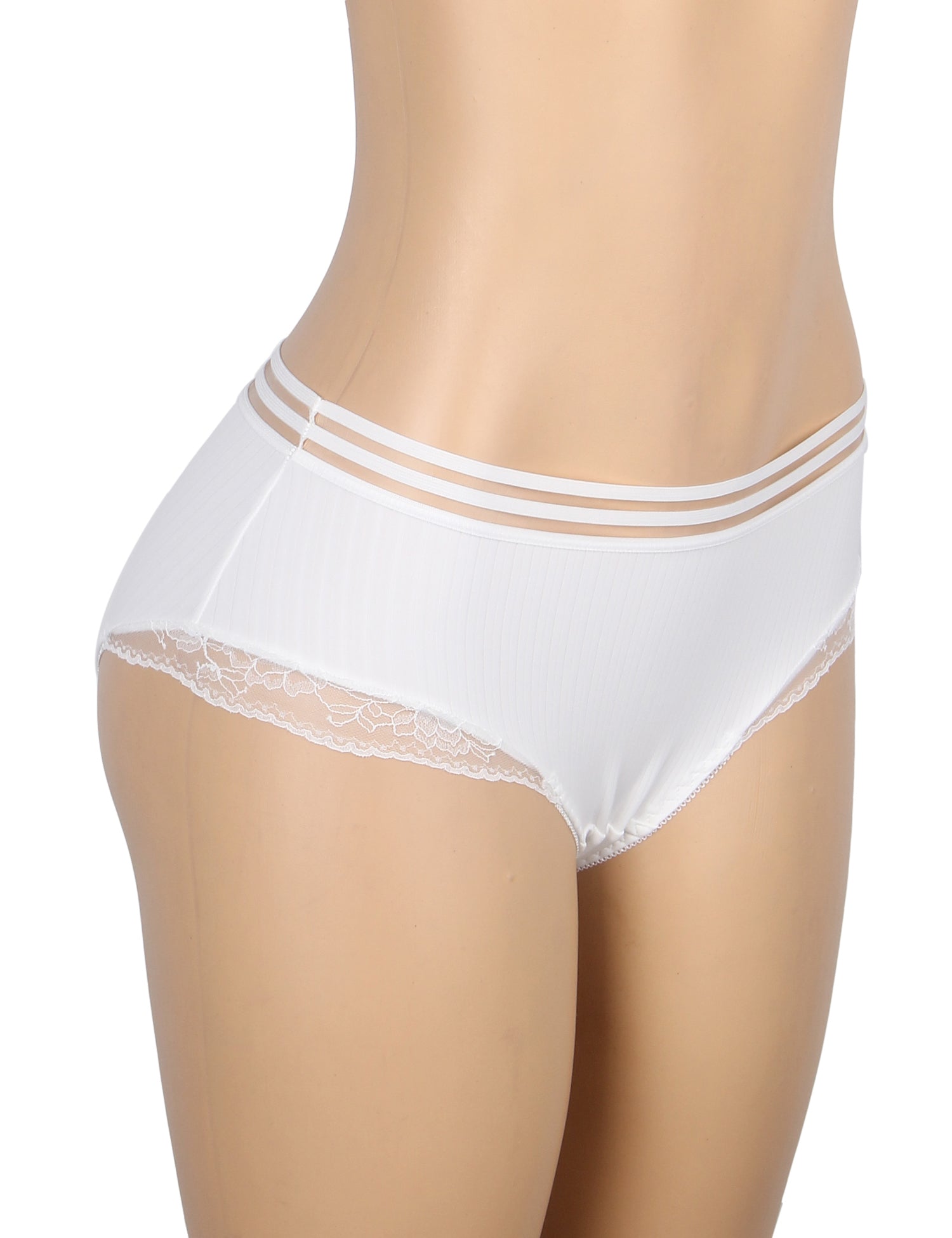 White Sexy Striped Cloth Lace Women Underwear