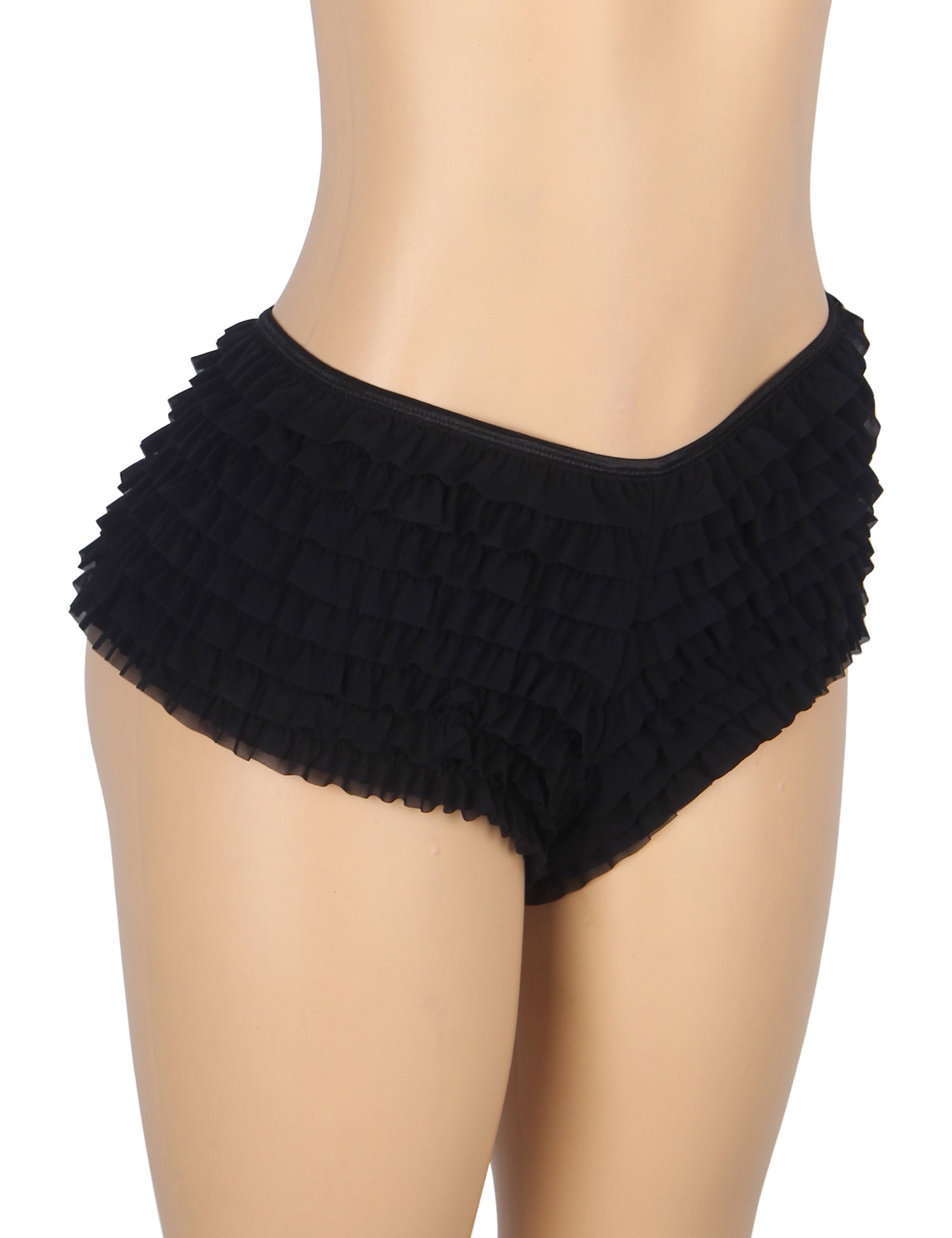 Black Sexy Mesh Swimsuit Cloth Ruffled Women Underwear With Bow