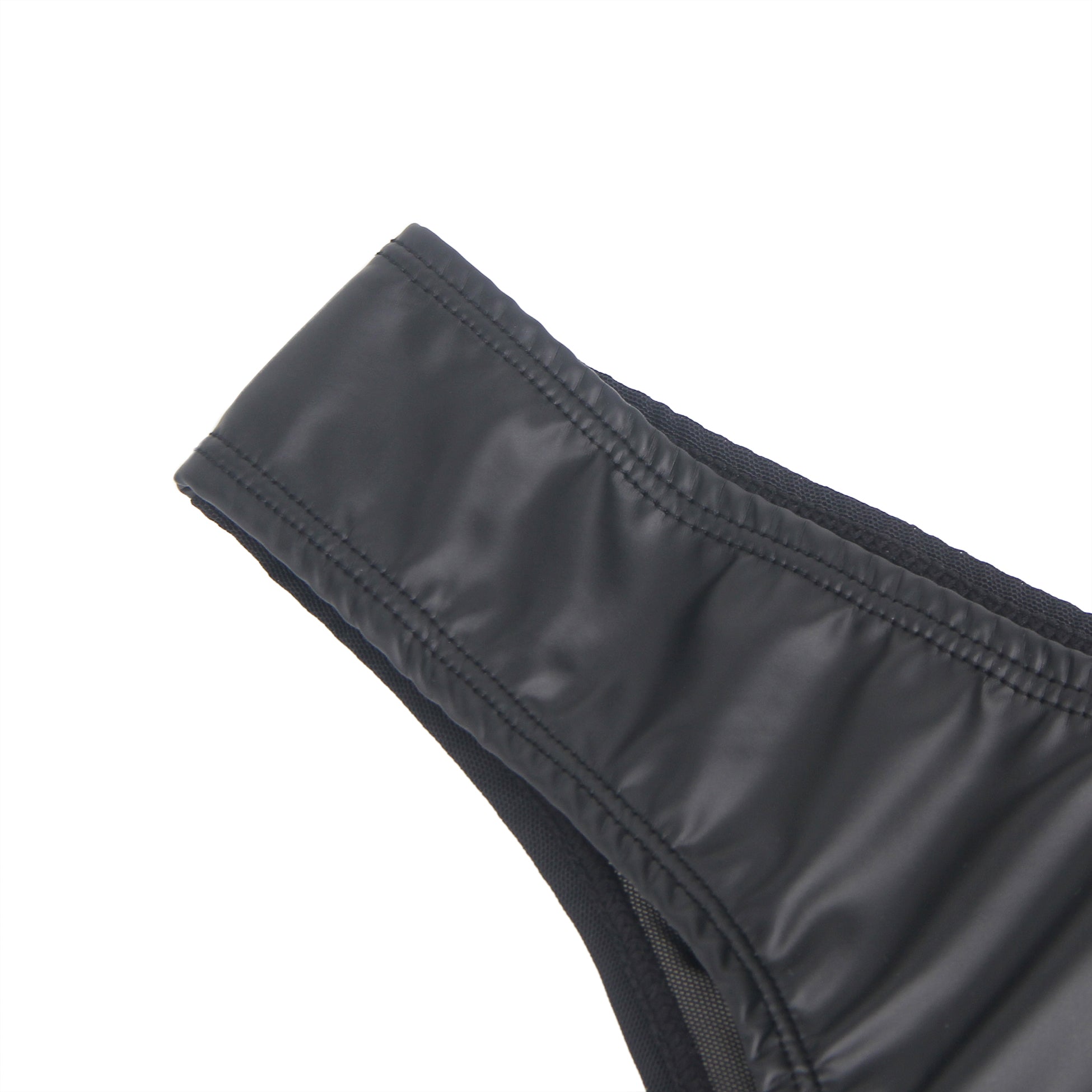 Black Sexy PU Leather Mesh Zipper Women Underwear