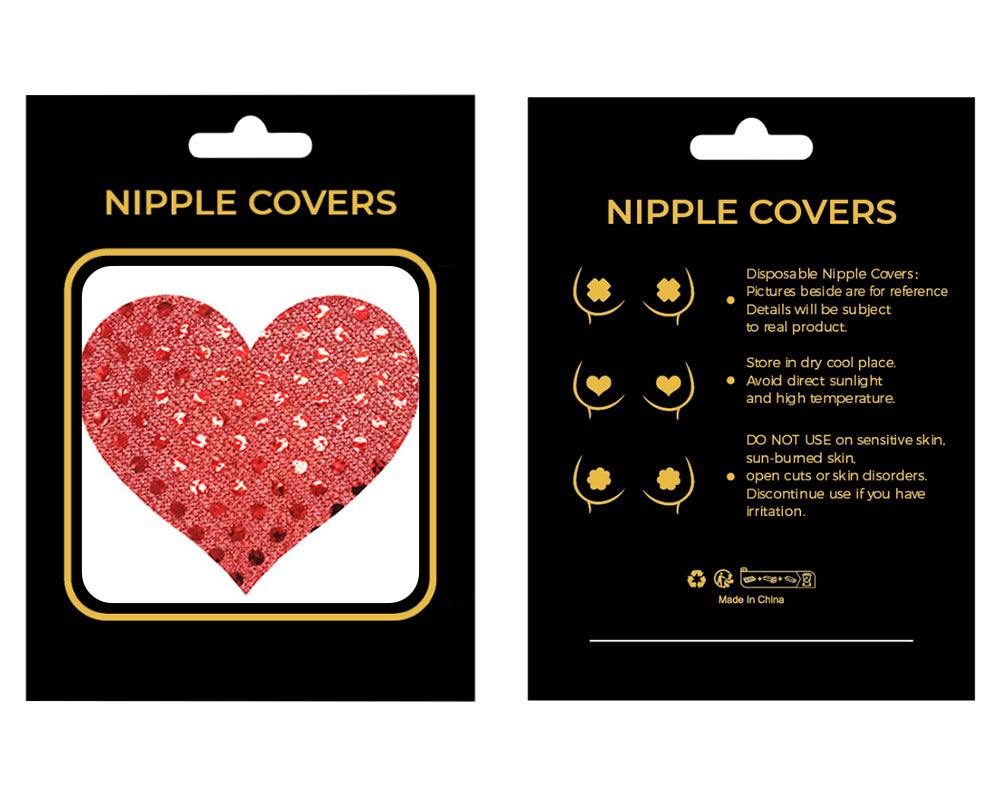 Red Love Heart Sequin Nipple cover