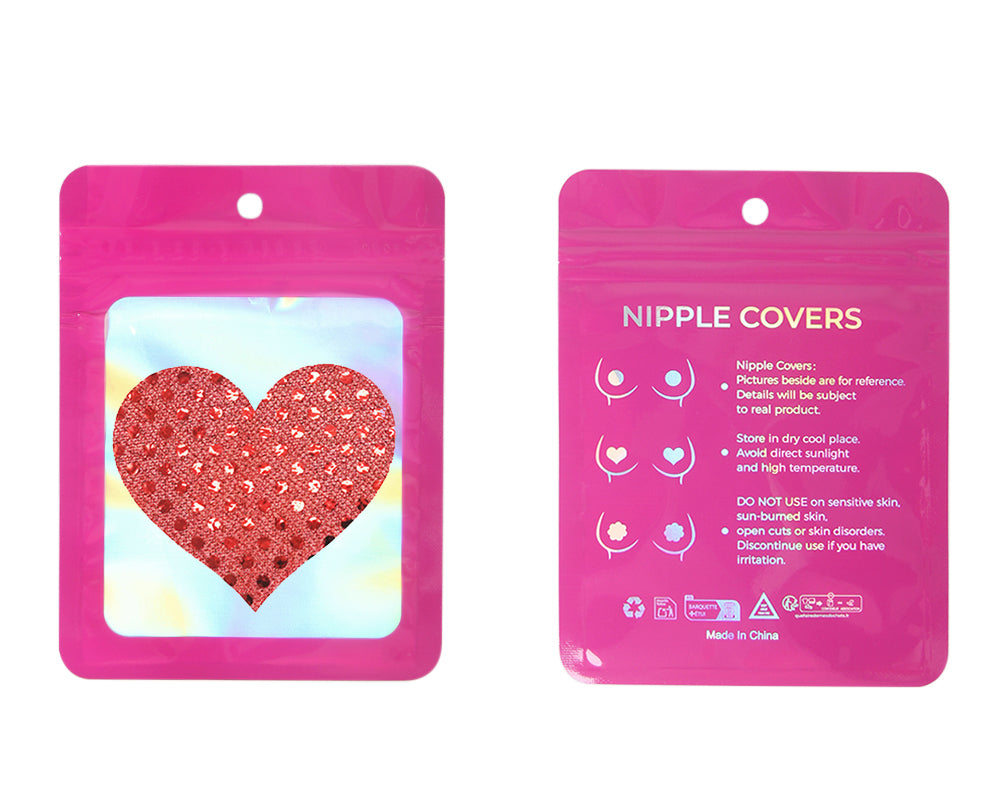 Red Love Heart Sequin Nipple cover