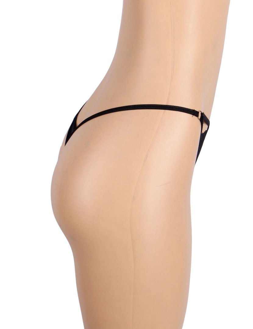 Black Sexy Lace Hollow Out  Women Thong Underwear